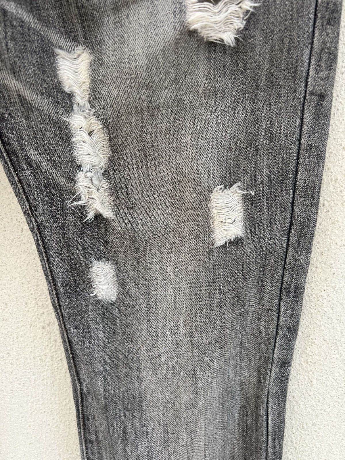 Schlussel Vintage Schlussel Japan Ripped Distressed Denim Grey Jeans Size US 31 - 13 Thumbnail