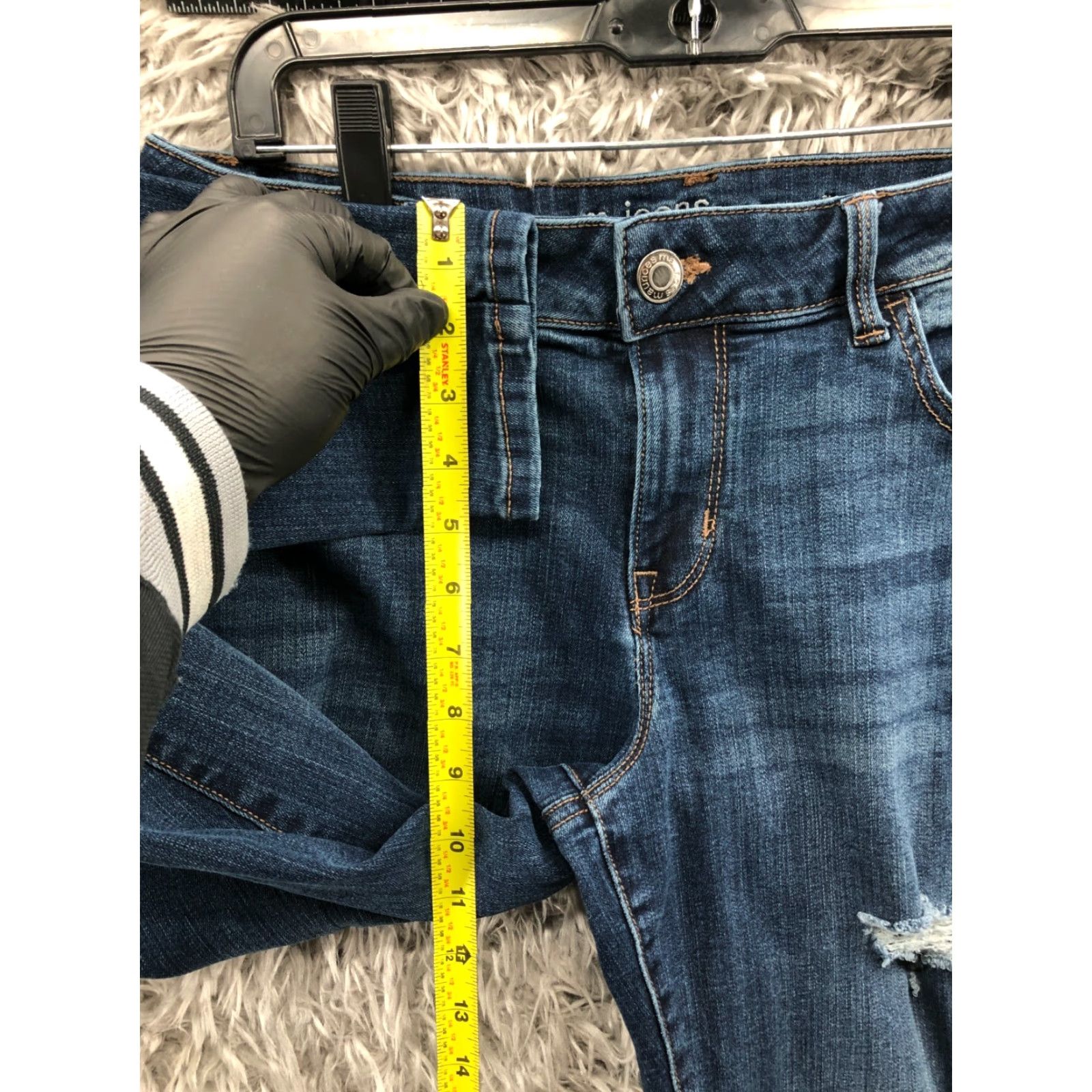 Vintage Maurices Jeans Skinny MAURICES Mid Rise jeans Woman L 30 Blue Denim 5-Pocket Design Belt Loops Zipper Button Modern Classic American Size 36" / US 14 / IT 50 - 4 Thumbnail