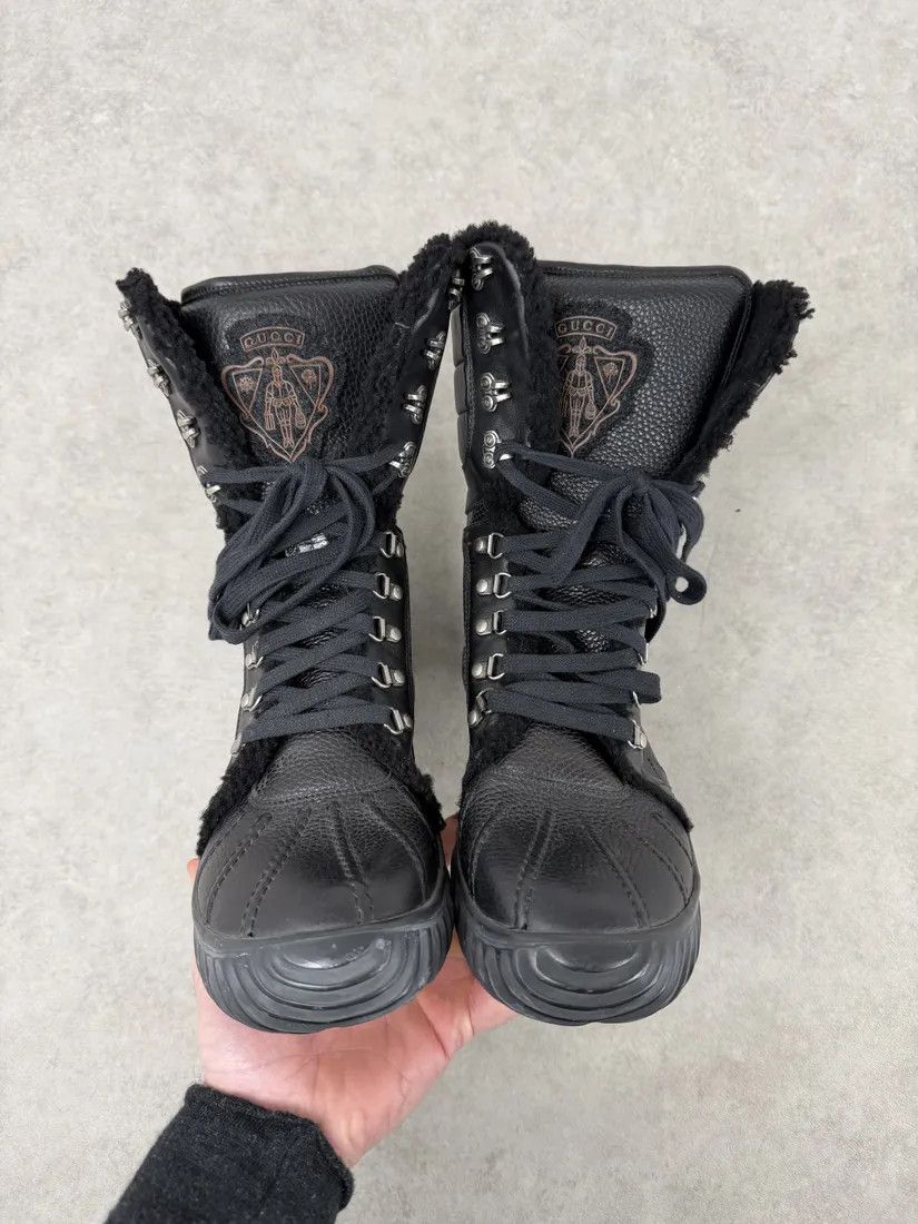Gucci AW2007 Gucci Black Leather Fur-Lined Boots by Frida Giannini Size US 9.5 / EU 42-43 - 5 Thumbnail