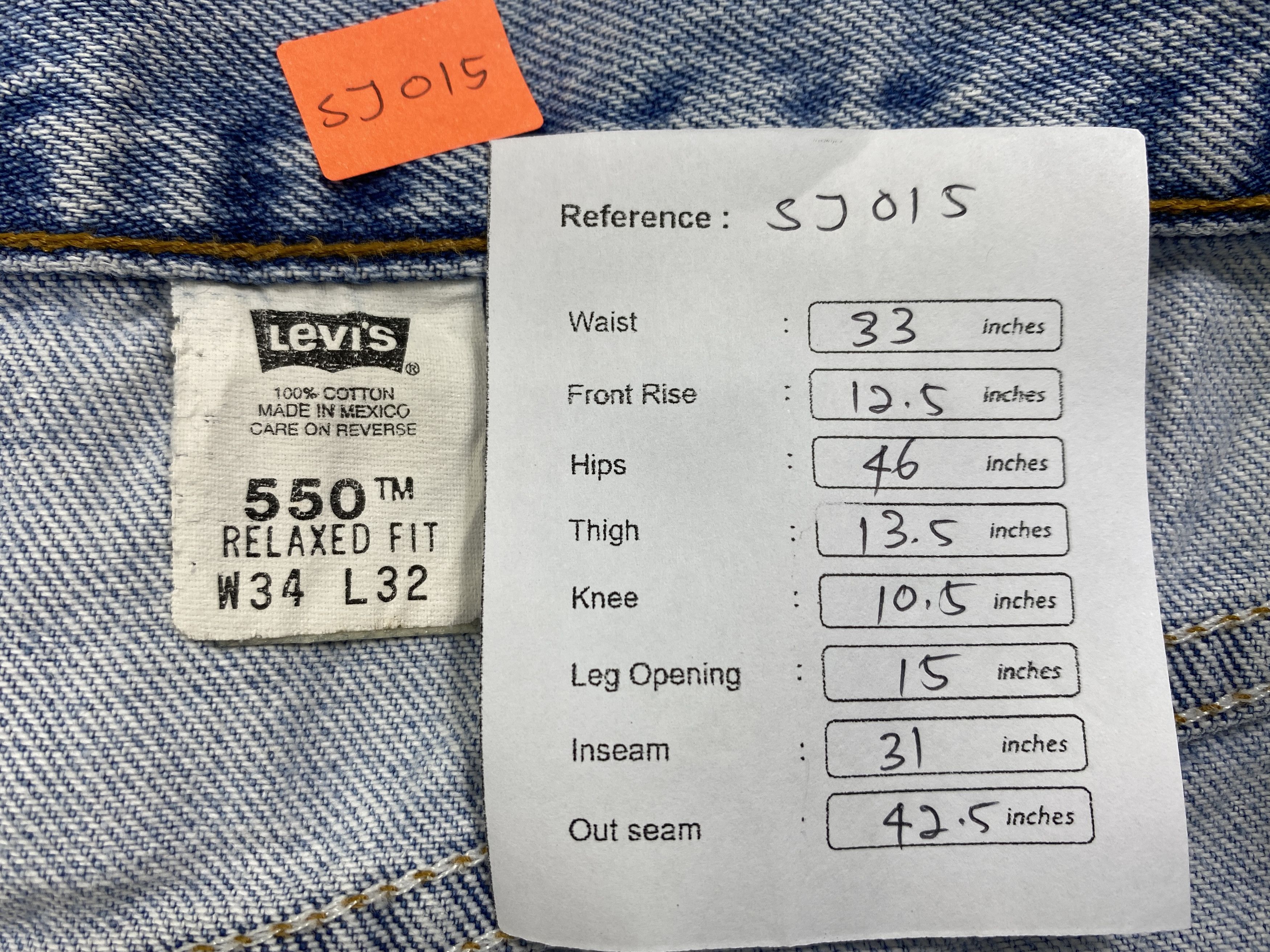 Levi's Mid Blue Vintage Levi's 550 Jeans 33x31 Denim -SJ015 Size US 33 - 8 Thumbnail