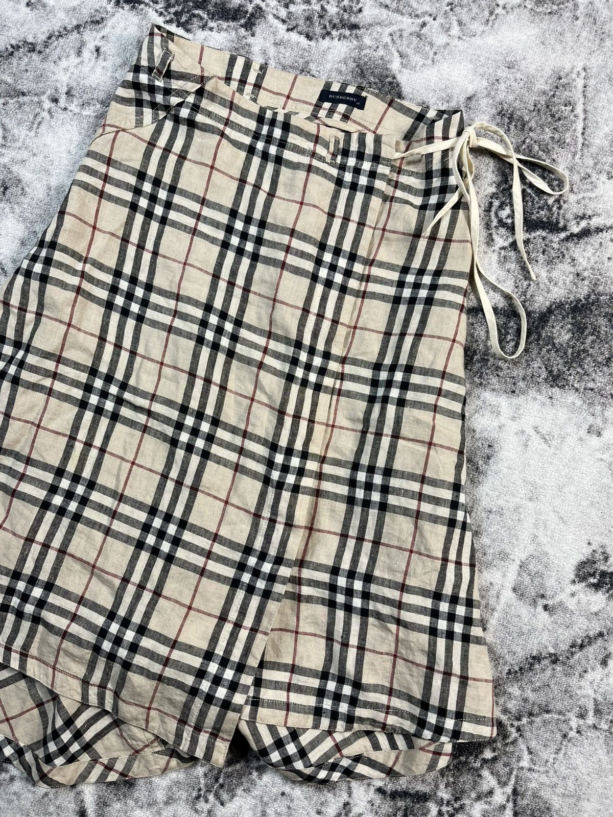 Burberry Burberry Nova Check Skirt Linen Beige Women XS (fits XS–S) Size 29" - 3 Thumbnail