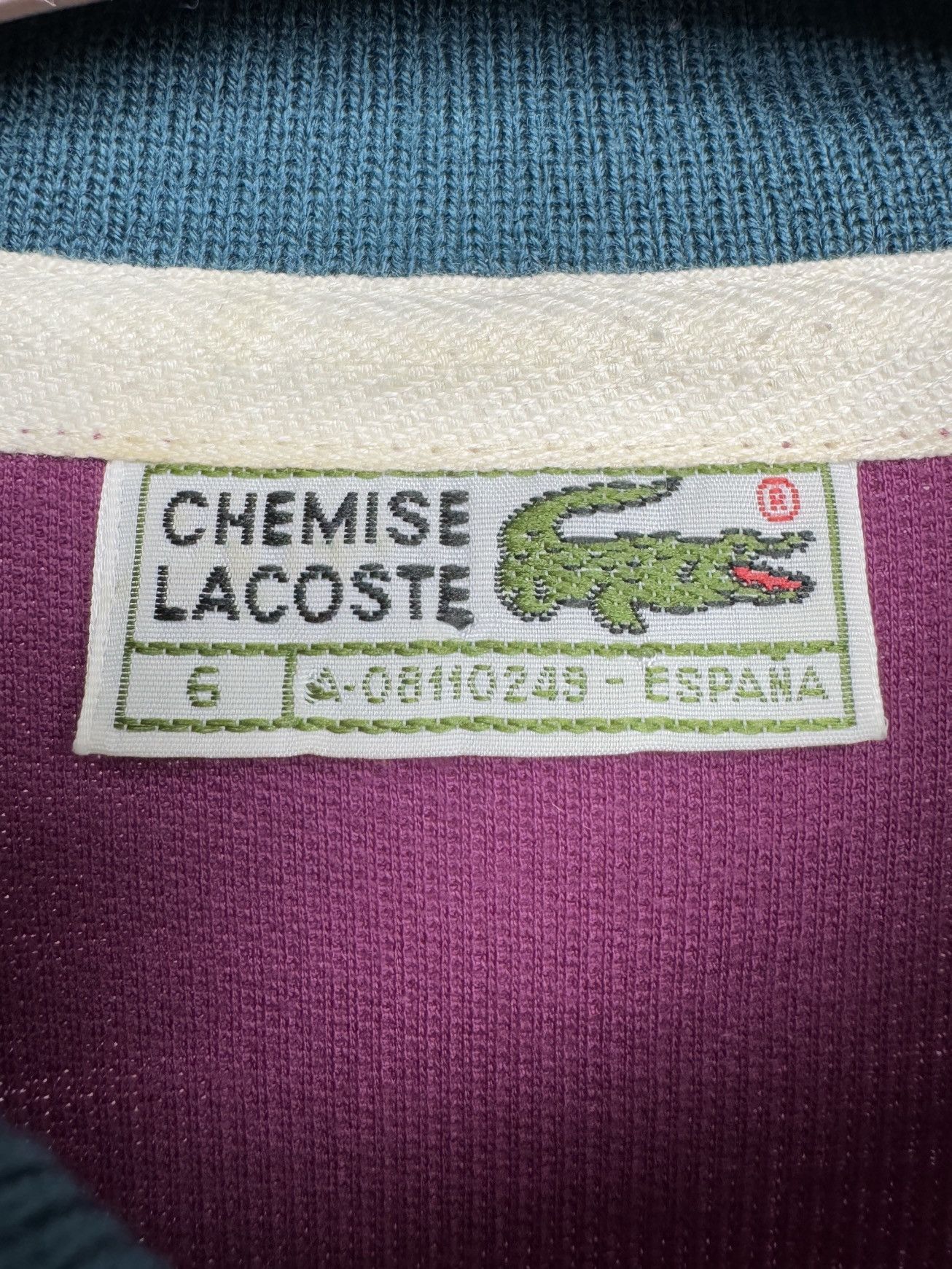Lacoste Chemise Lacoste 1933 vintage 90s purple green rugby polo Size US XL / EU 56 / 4 - 9 Thumbnail
