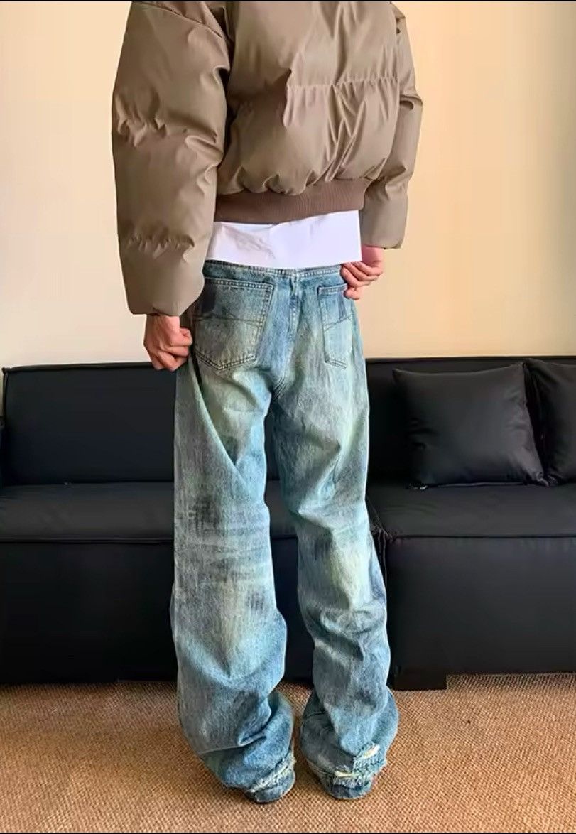 Jean × Vintage Painted Baggy Washed Denim Jeans Size US 33 - 3 Thumbnail