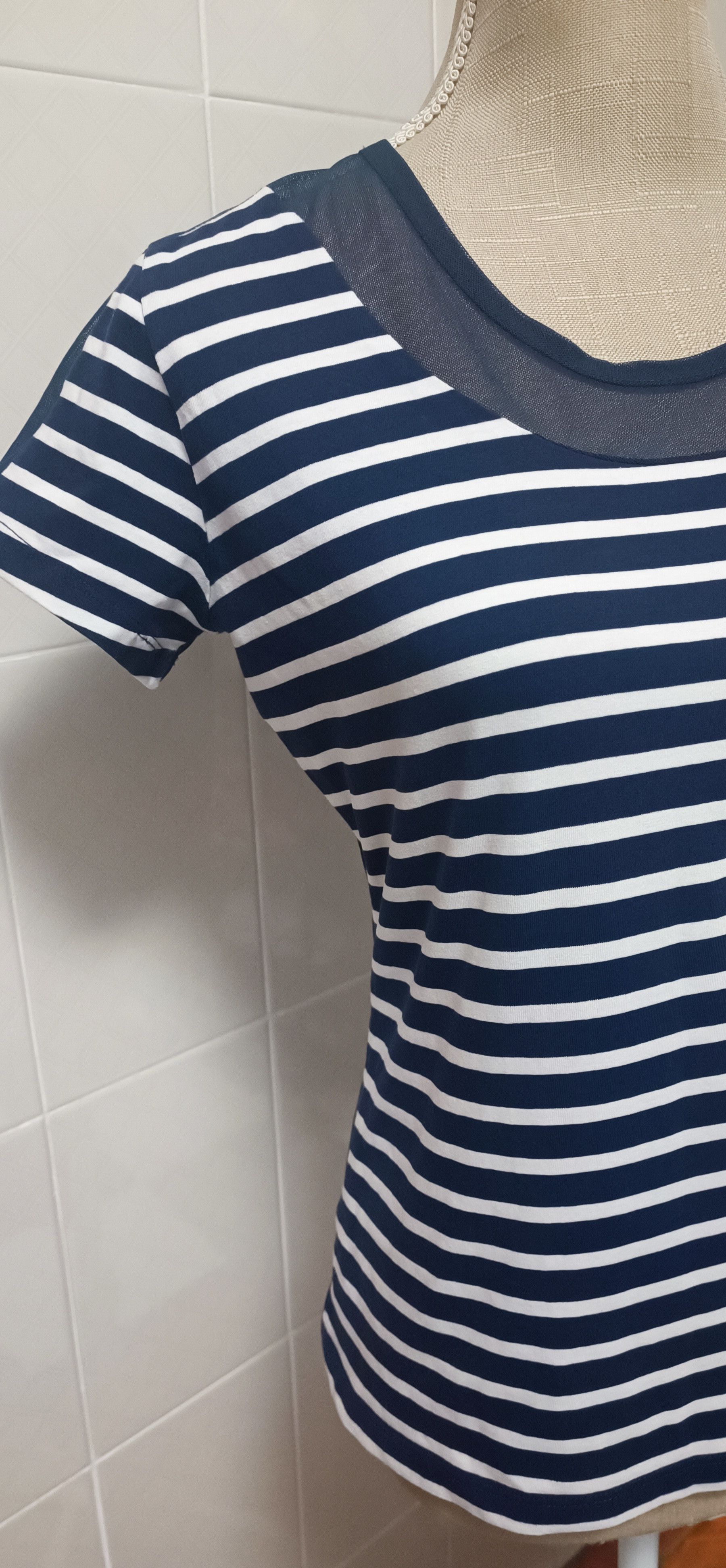 Jean Paul Gaultier Stripes Bi-material T-shirt Size M / US 6-8 / IT 42-44 - 4 Thumbnail