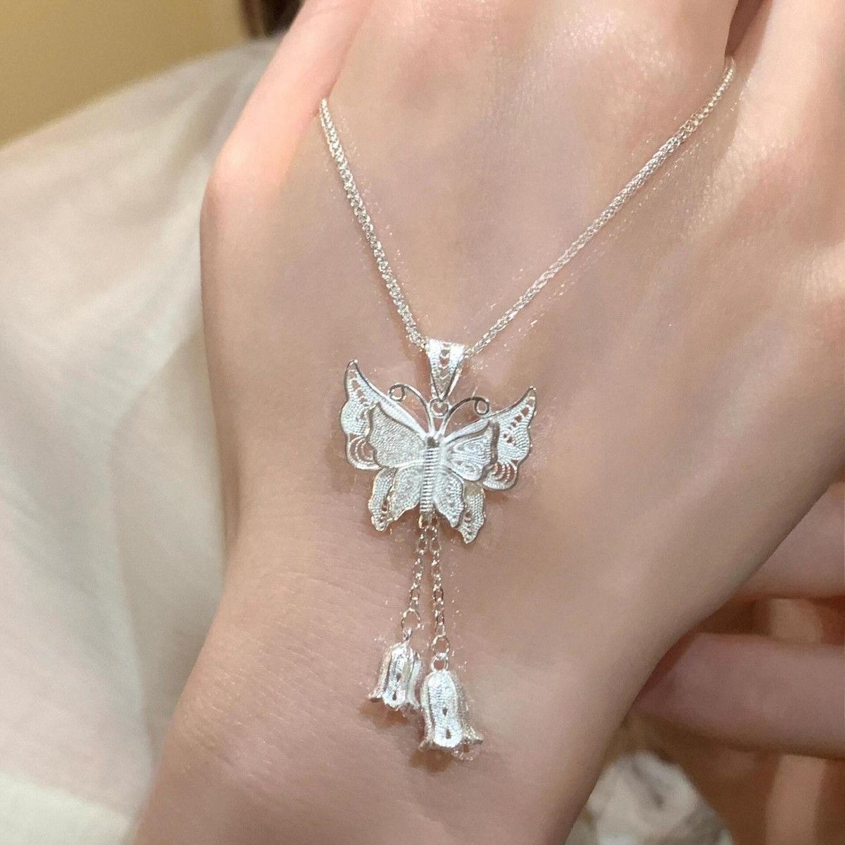 Other Whispering Butterfly · Silver Necklace Size ONE SIZE - 7 Thumbnail