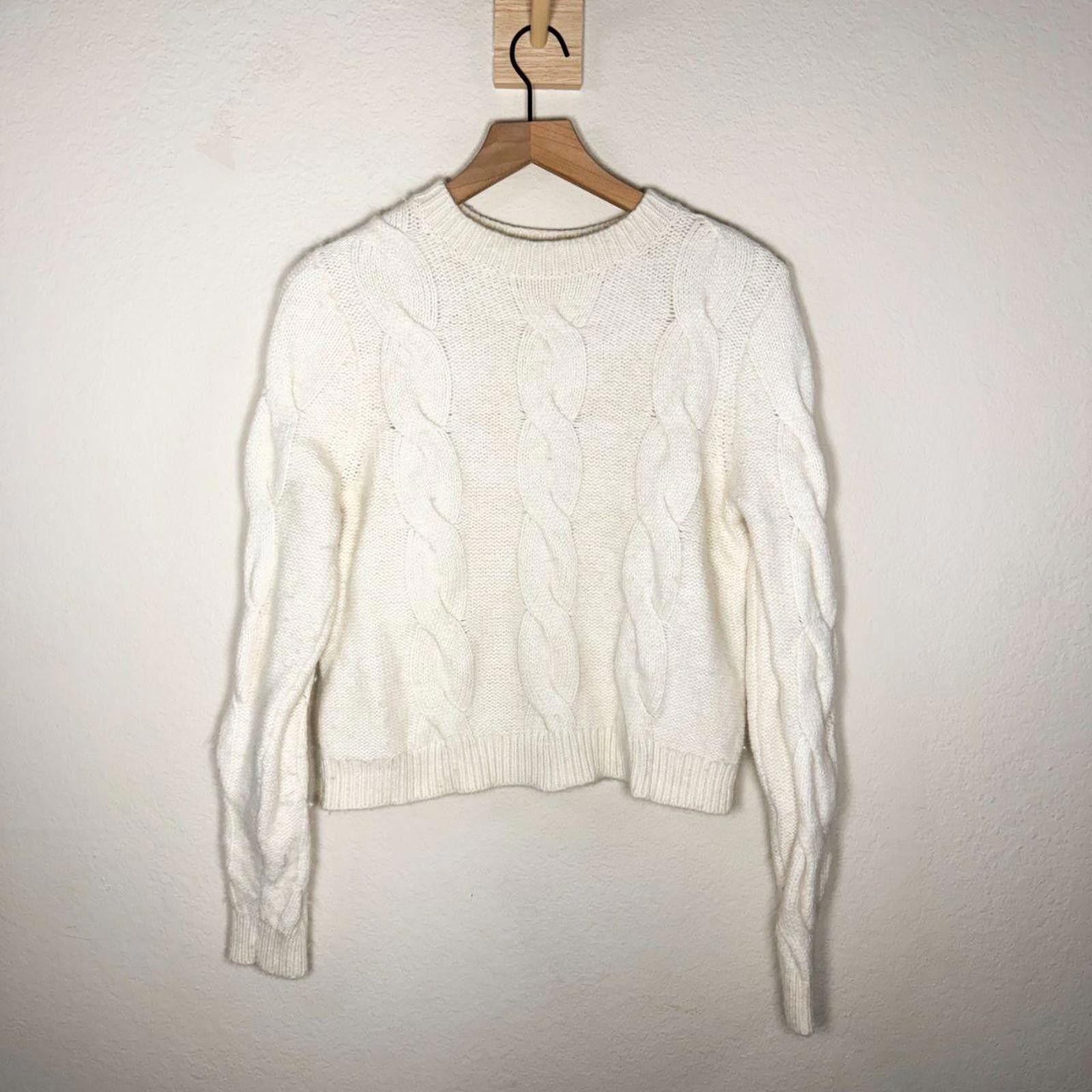 Boden Boden Sweater Women's 10 Cream Knit Wool Blend Size L / US 10 / IT 46 - 1 Thumbnail