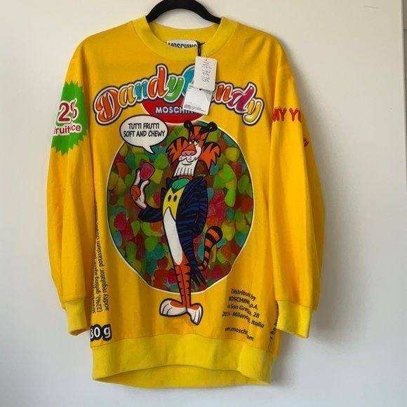 Moschino MOSCHINO DANDY CANDY SWEATSHIRT IN YELLOW Womens IT38 US4 Size S / US 4 / IT 40 - 1 Thumbnail