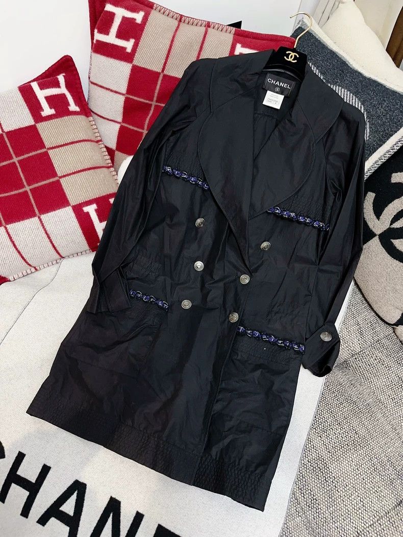 Chanel Chanel Black silver buckle rolled edge parachute cloth lon Size XS / US 0-2 / IT 36-38 - 7 Thumbnail