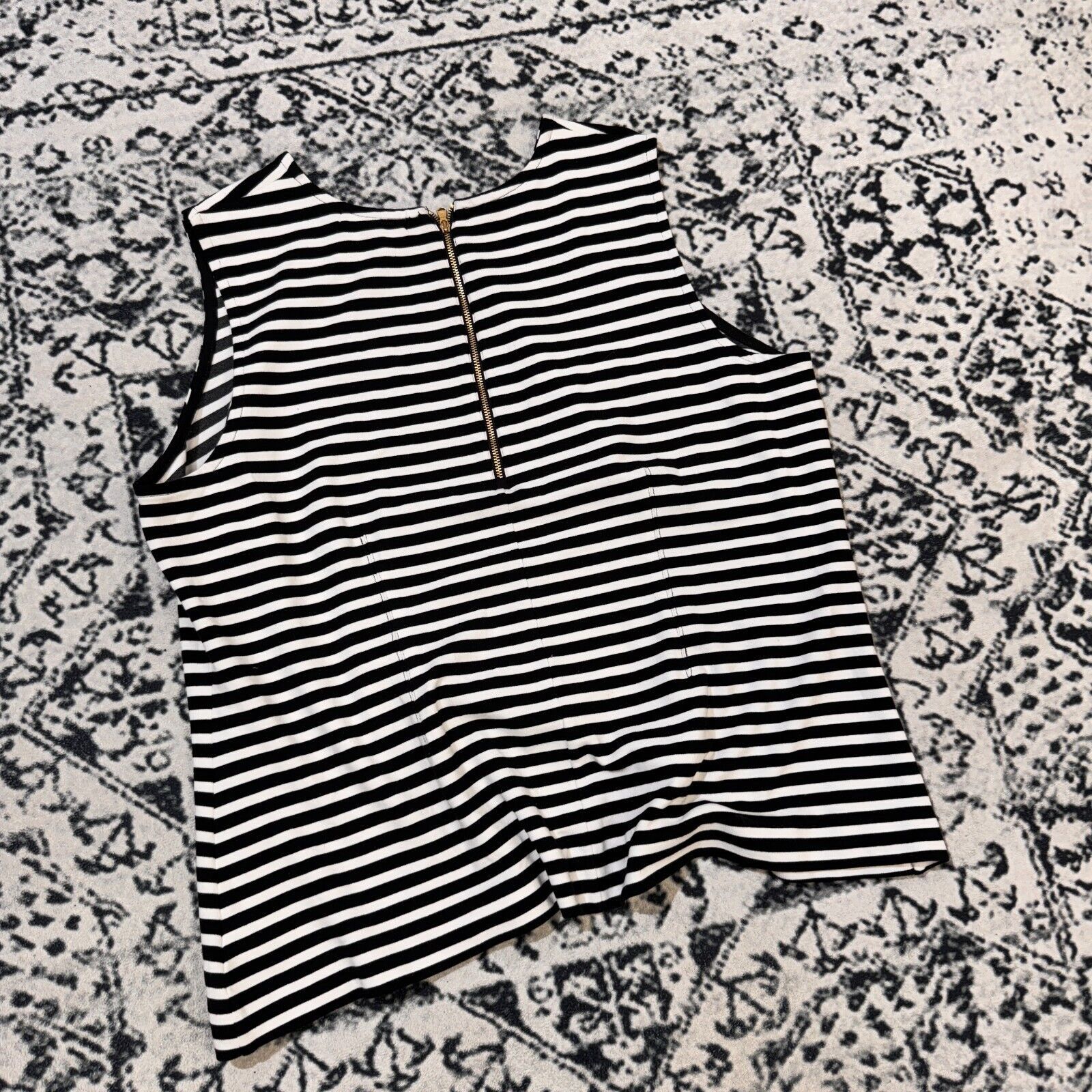 Ralph Lauren × Vintage Ralph Lauren White Black Viscose Striped Top Blouse Size 2XL Size US XXL / EU 58 / 5 - 16 Thumbnail