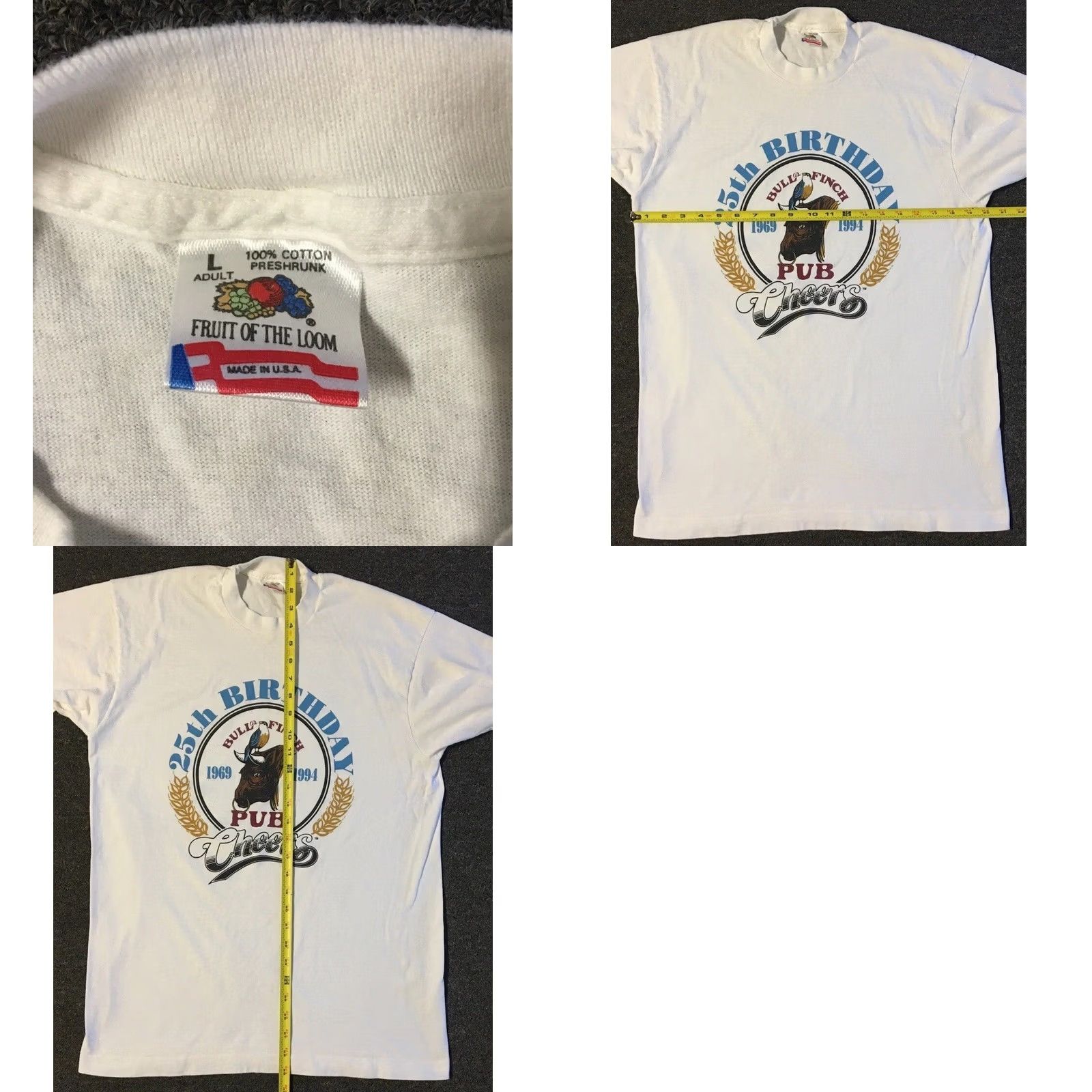 Vintage VINTAGE Cheers TV Show Bull Finch Pub Promo Shirt L Bar Funny Sitcom Boston 90s White Mens L Shirt Size US L / EU 52-54 / 3 - 8 Thumbnail