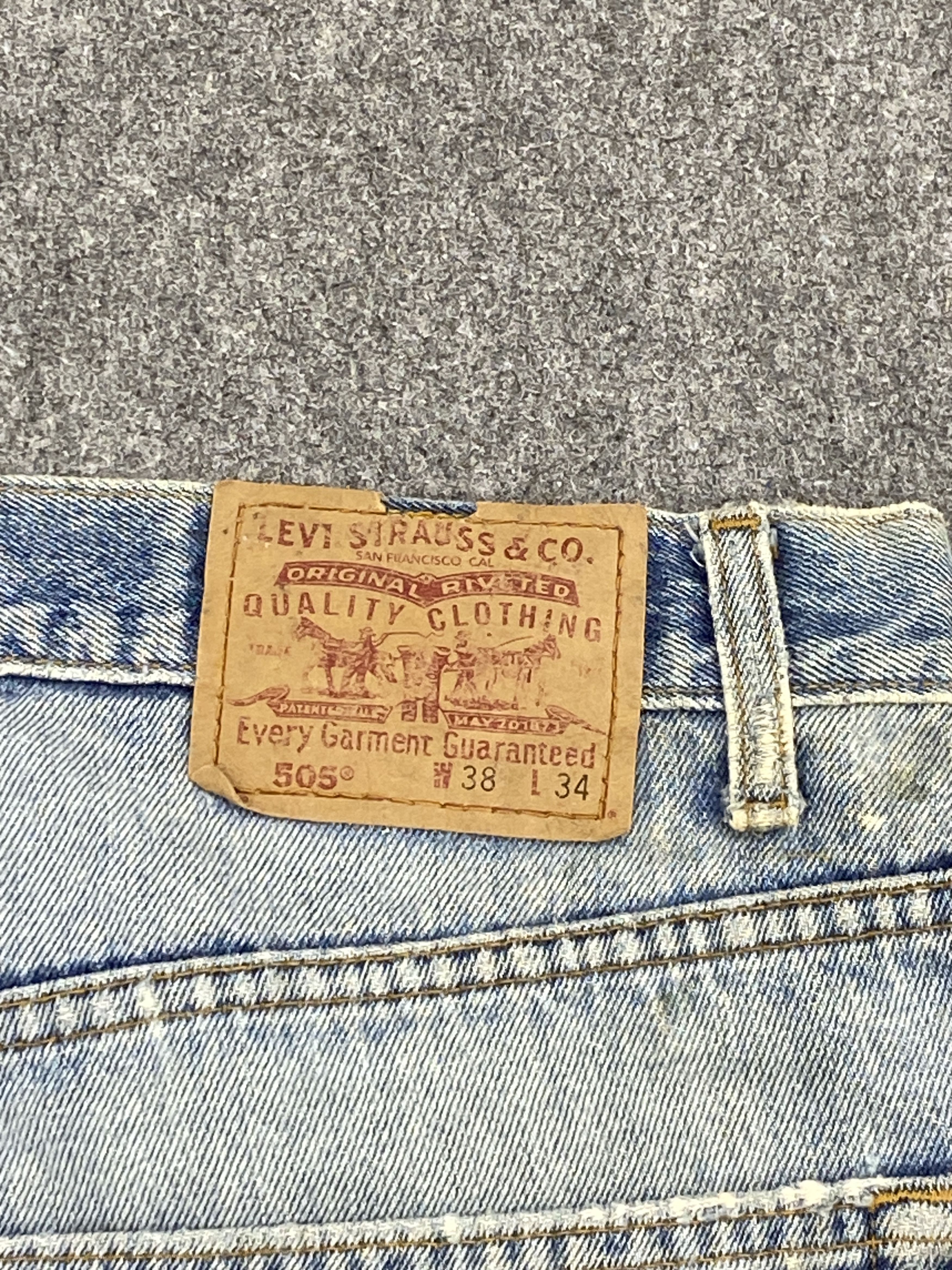 Levi's × Vintage Distressed Vintage 90s Levis 505 Faded Blue Jeans DP2618 Size US 34 / EU 50 - 5 Thumbnail