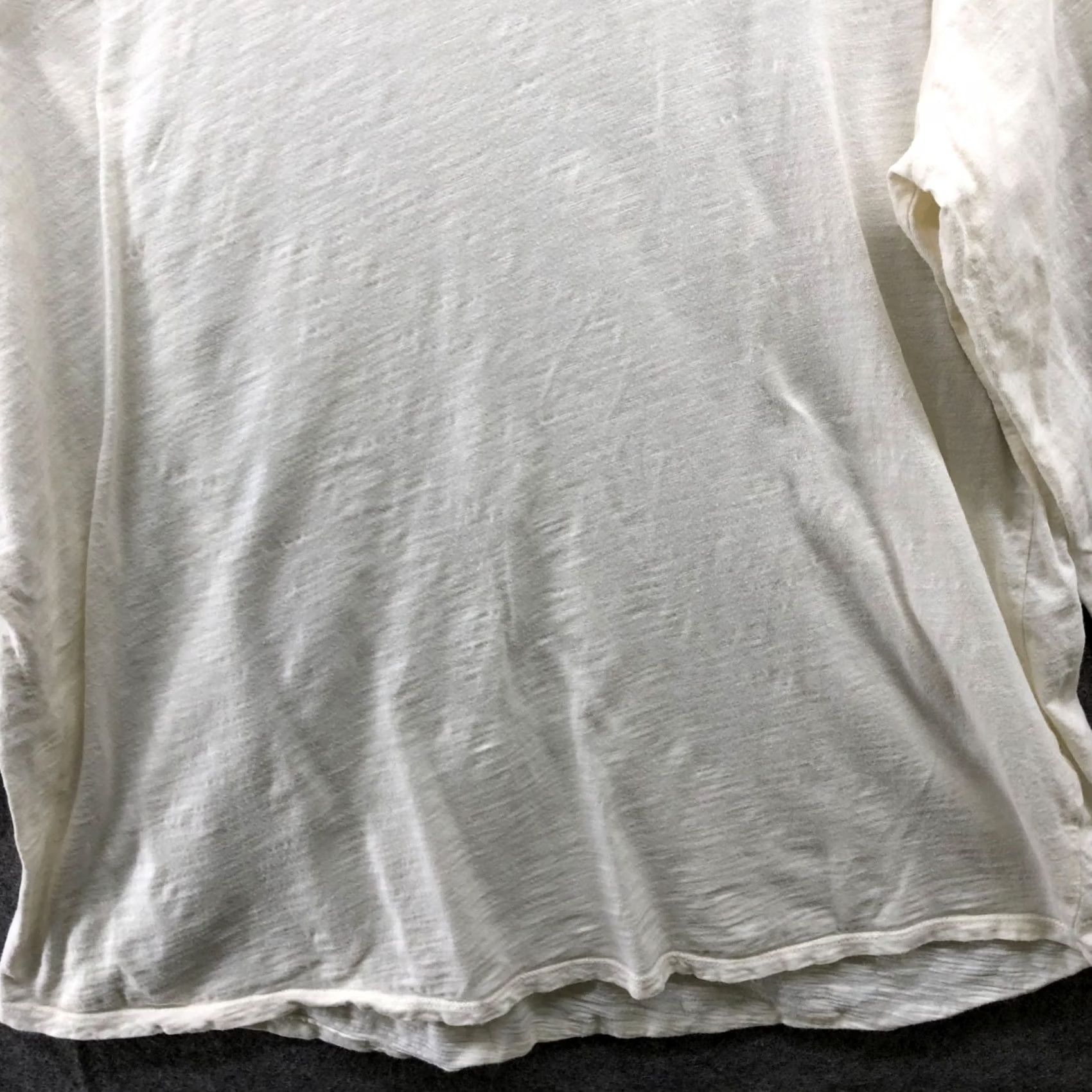 Vintage L.L. Bean Long Sleeve T Shirt Womens XL Ivory Crewneck Cotton Slub Knit Shirt Mens? Size XL / US 12-14 / IT 48-50 - 4 Thumbnail