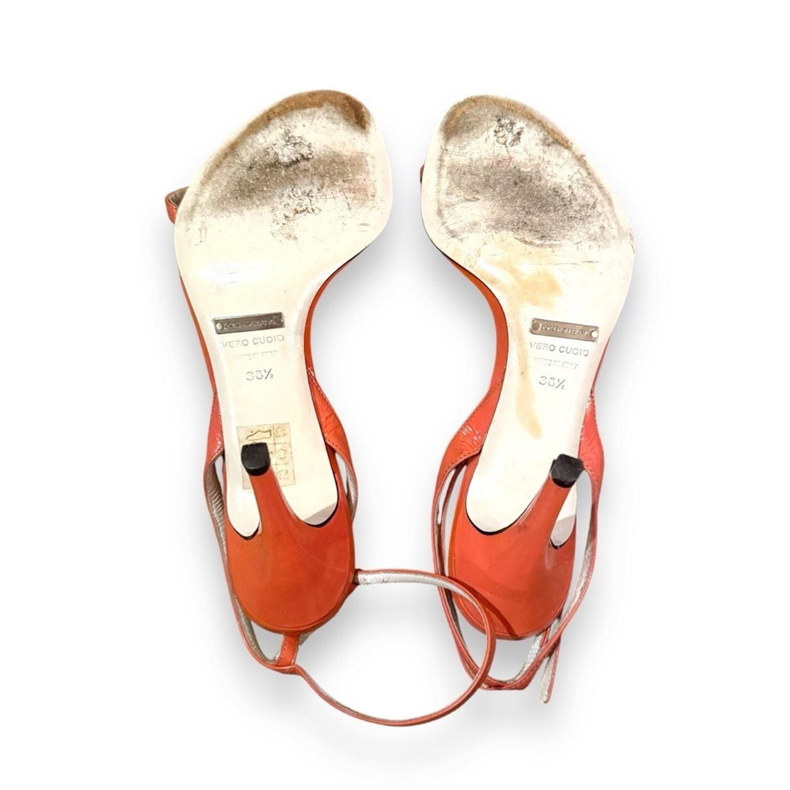 Dolce & Gabbana Dolce & Gabbana Y2K Vernice Leather Coral Pink Beaded Heels Size US 8.5 / IT 38.5 - 4 Thumbnail