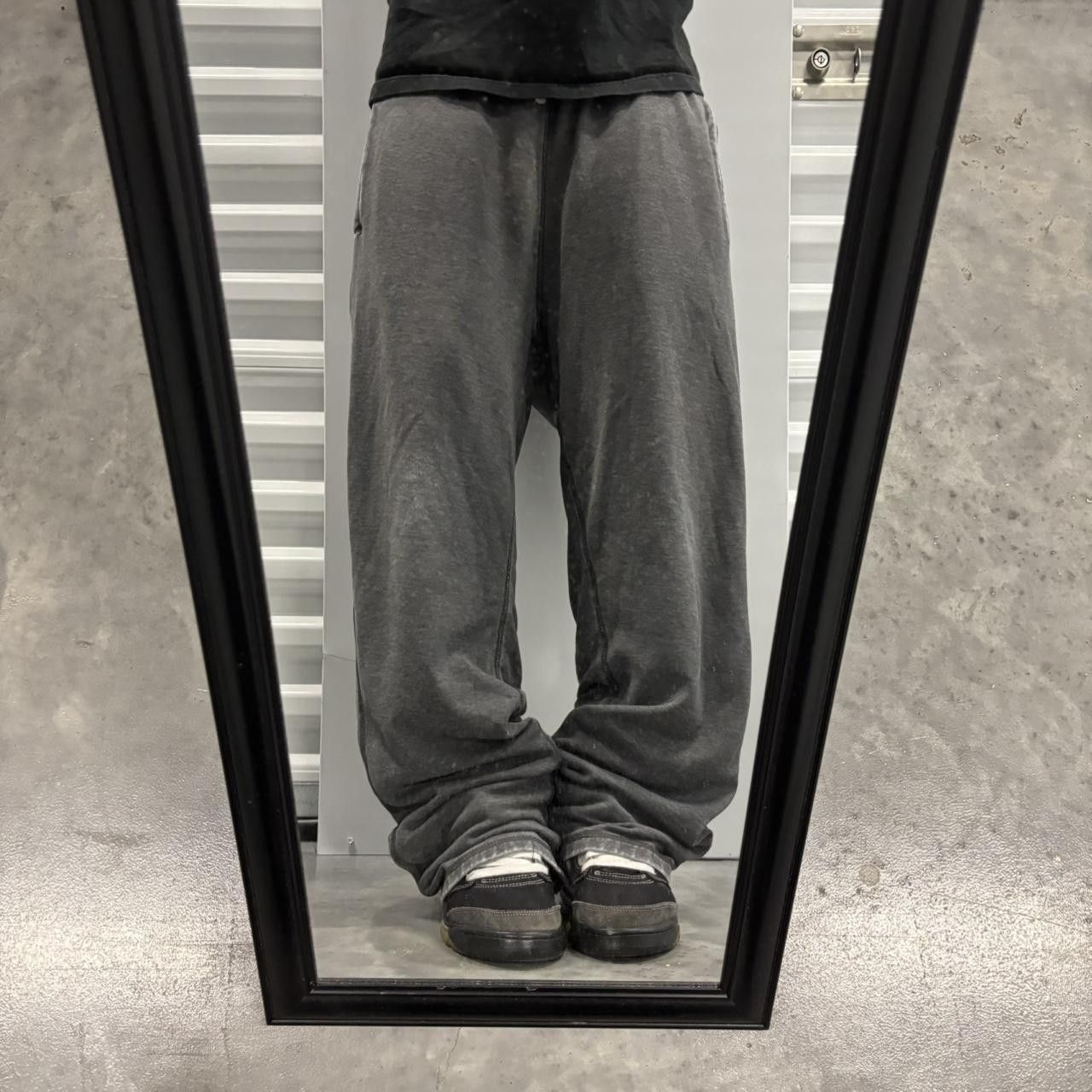 Japanese Brand × Vintage Crazy Vintage Y2K/2000s Baggy Faded Grey Distressed Skater Sweatpants! Size US 36 / EU 52 - 1 Thumbnail