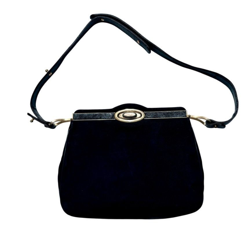 Other VTG Crouch & Fitzgerald Black Suede Bag & Adjustable Strap Size ONE SIZE - 1 Thumbnail