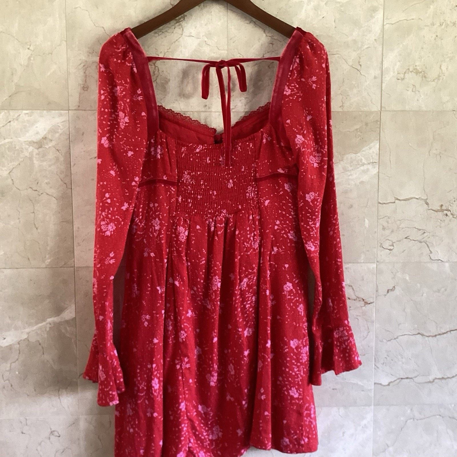 Free People Free People Tess Mini Dress Small Boho Milkmaid Floral Girly Size S / US 4 / IT 40 - 8 Thumbnail