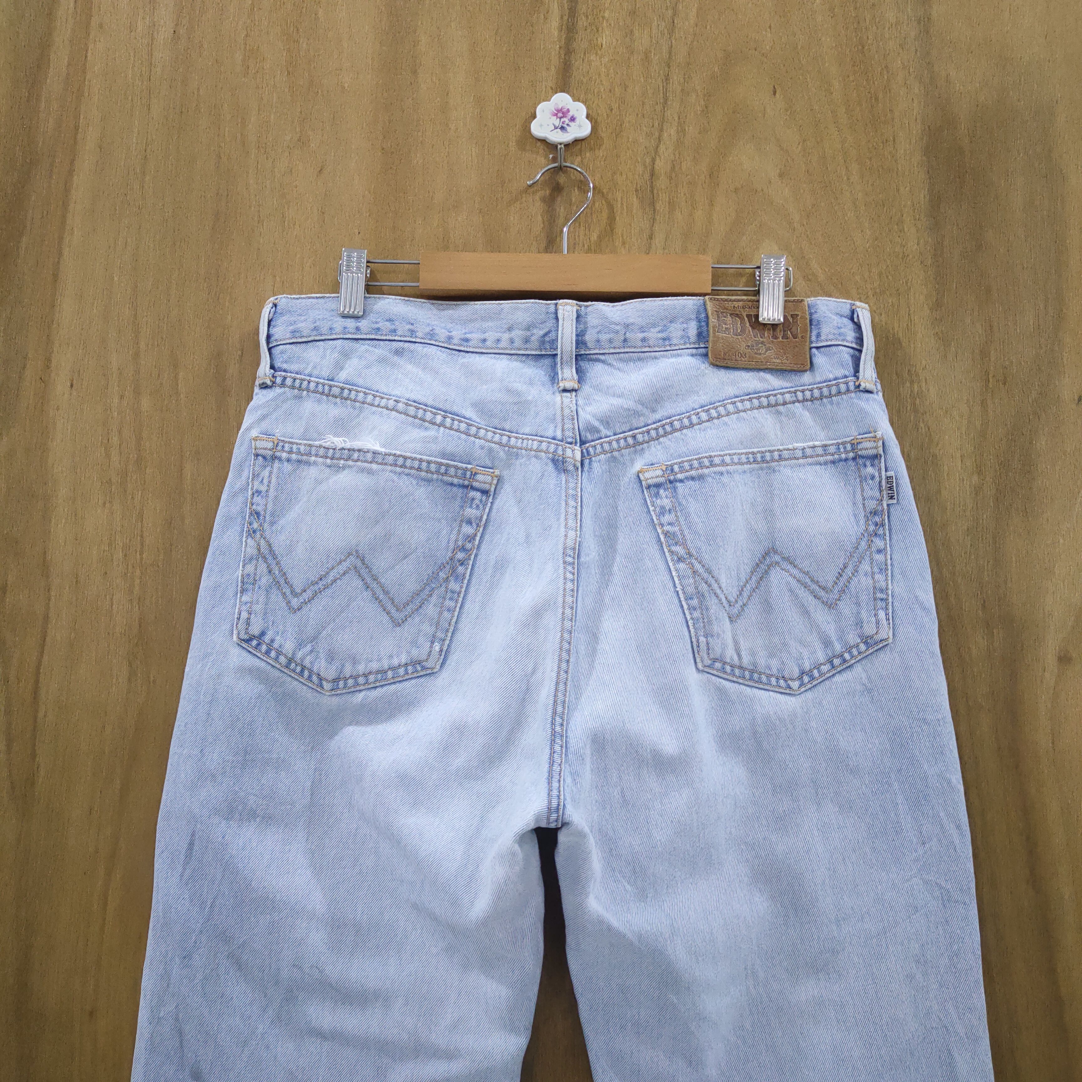 Edwin × StraightFaded × Vintage VINTAGE EDWIN LIGHT BLUE DISTRESSED JEANS DENIM PANTS Size US 34 / EU 50 - 8 Thumbnail