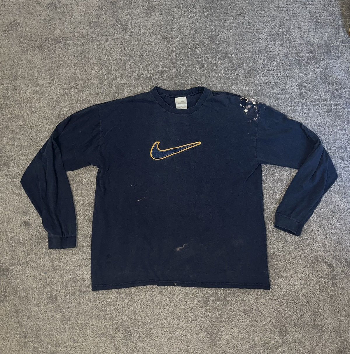 VIntage 90s Nike Center Swoosh T-Shirt Mens XL Black on sale Long Sleeve Streetwear Y2K