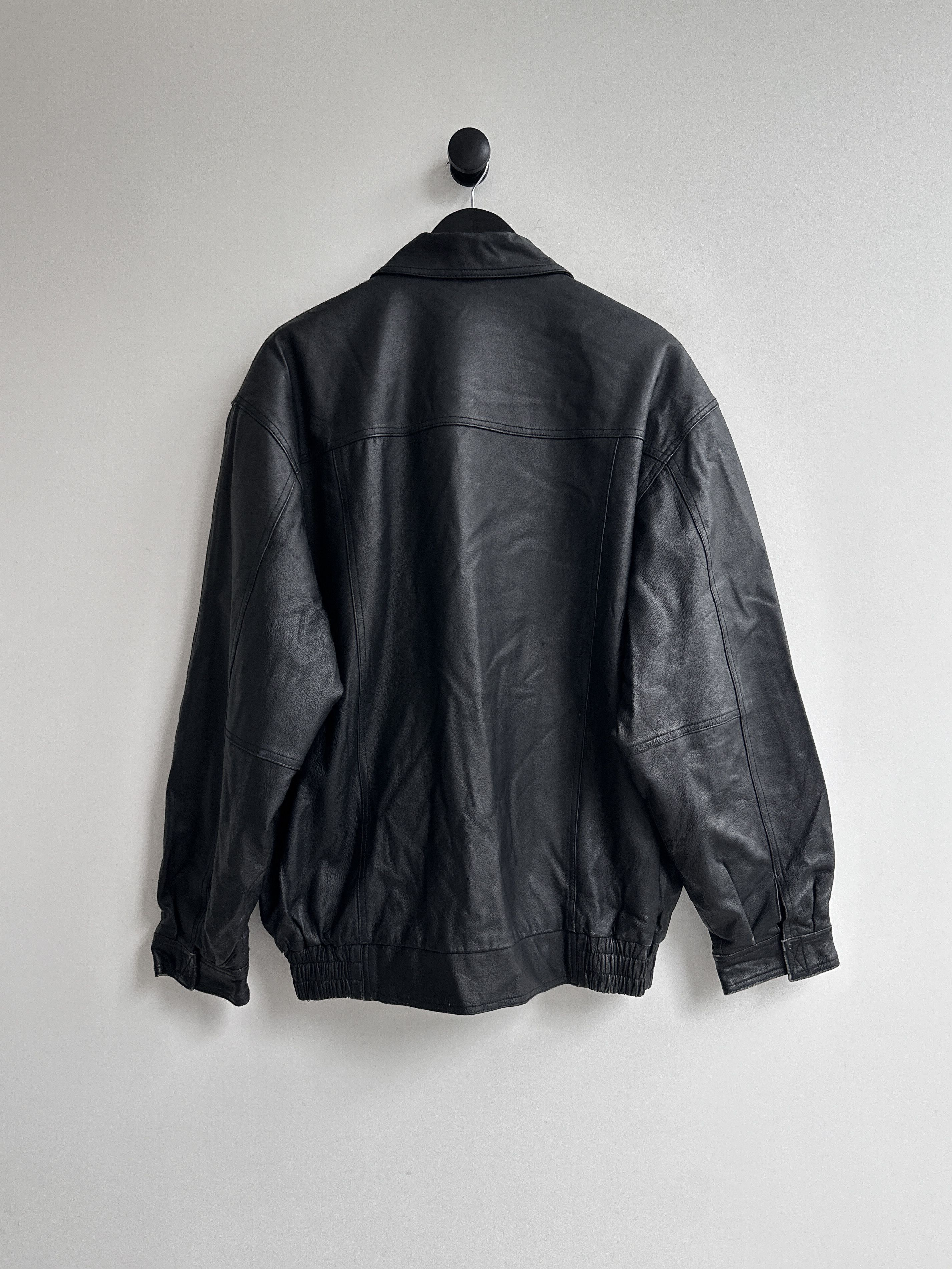 Other Vintage Real Leather Bomber Jacket Size US L / EU 52-54 / 3 - 2 Thumbnail