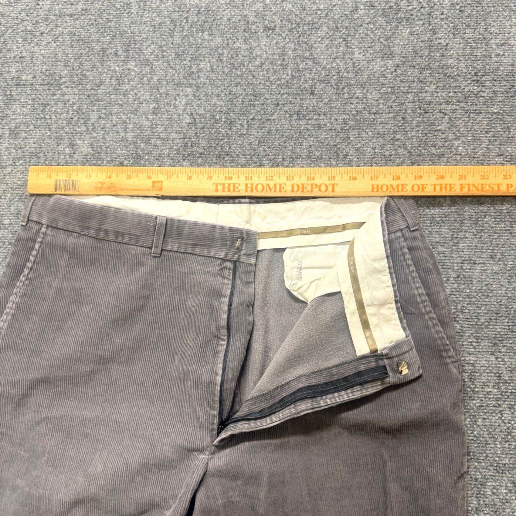 Haggar VINTAGE Haggar Pants Men 36x28 Corduroy 100% Cotton Gray Dress Pants Casual Gray Mens Regular Inseam 28" Size US 36 / EU 52 - 4 Thumbnail