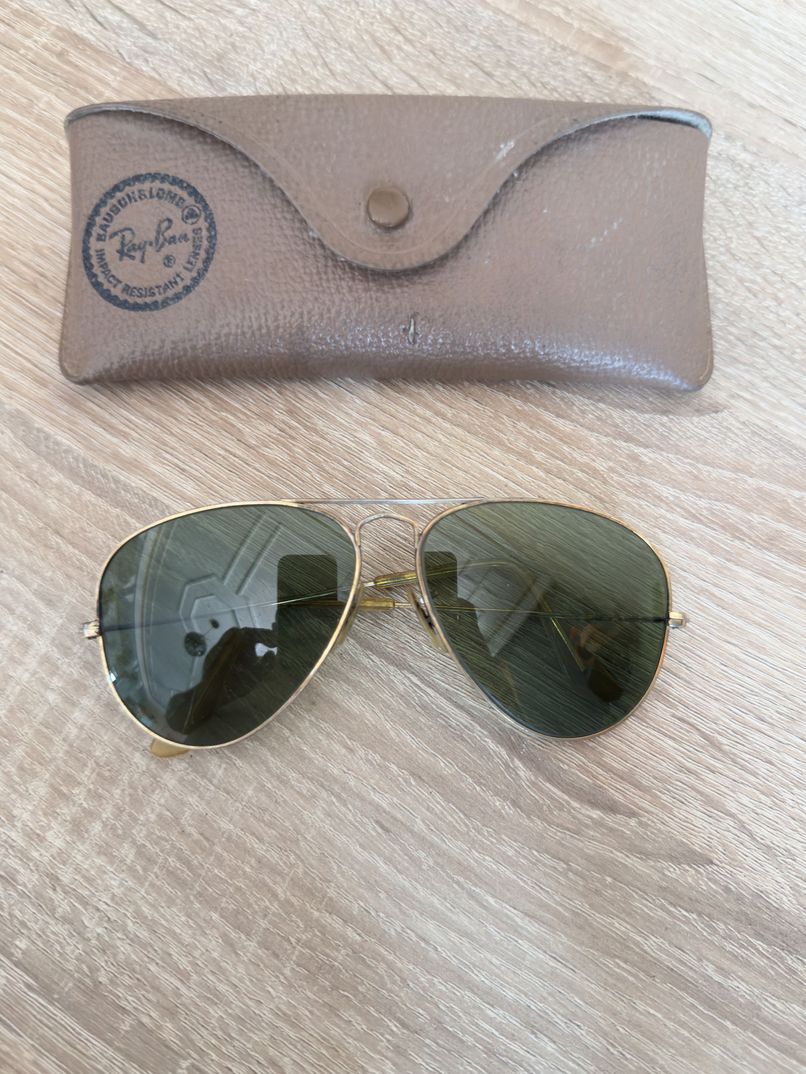 RayBan Aviator Rayban Bausch & Lomb Aviator Sunglasses Gold USA BL Size 26 - 1 Thumbnail