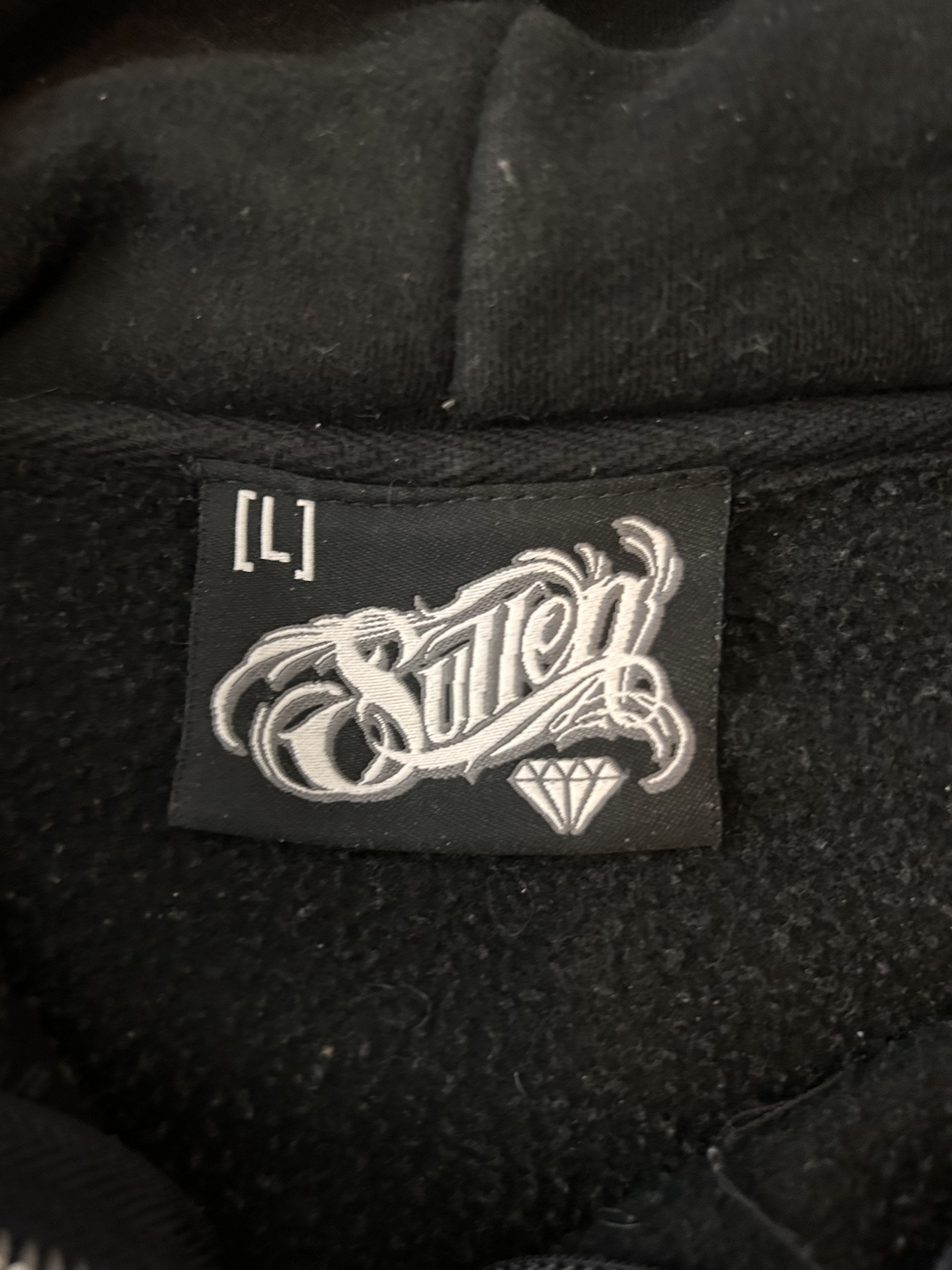Vintage sullen emo goth black skull hoodie Size US L / EU 52-54 / 3 - 3 Thumbnail