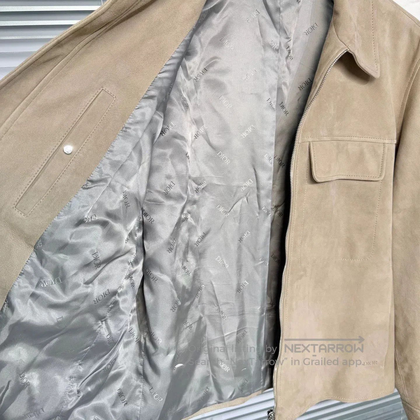 Dior Dior Beige Leather Jacket with Zip. Size US M / EU 48-50 / 2 - 4 Thumbnail