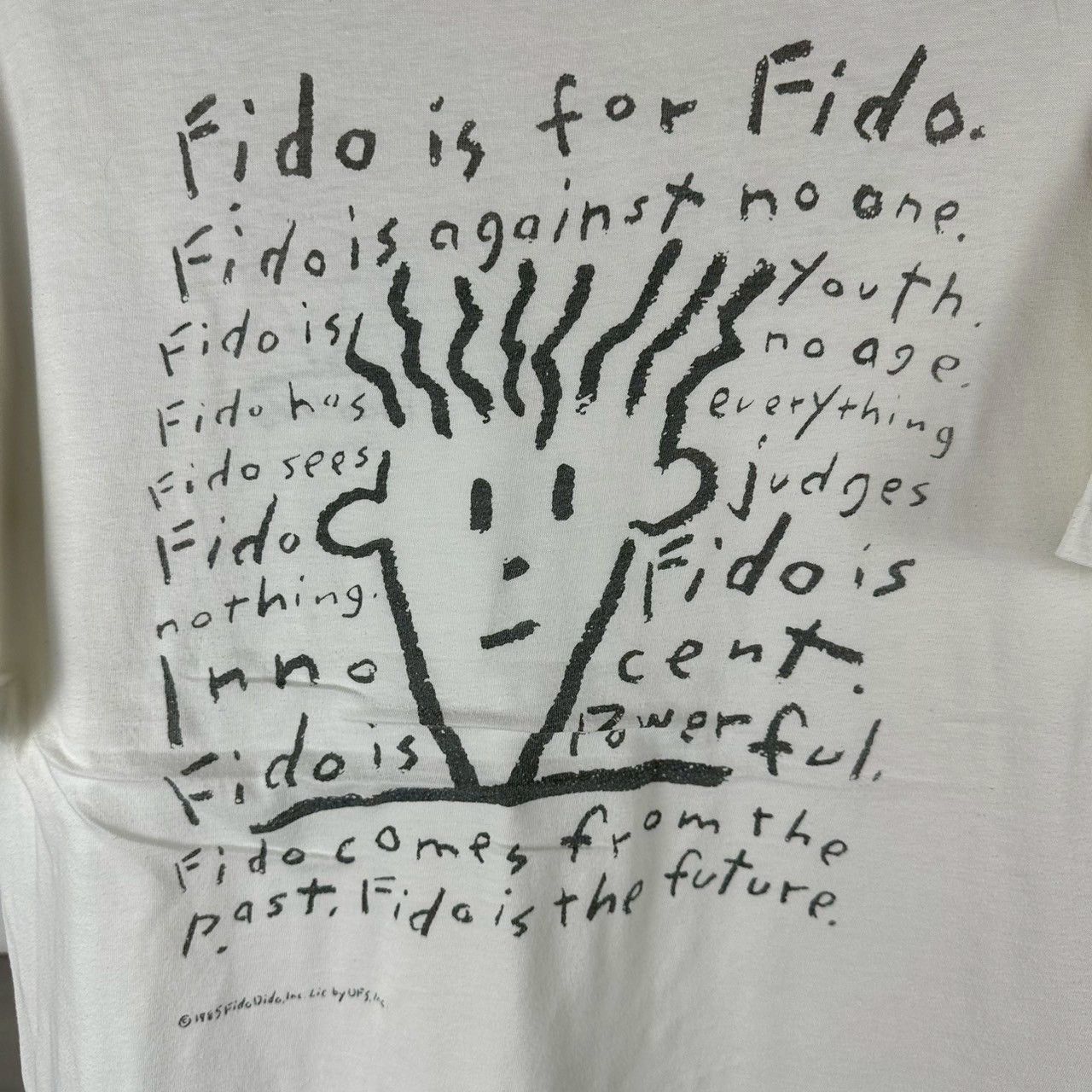 Vintage Vintage 1985 Fido Dido Perfumery Cartoon Artwork T-shirt Size US L / EU 52-54 / 3 - 4 Thumbnail