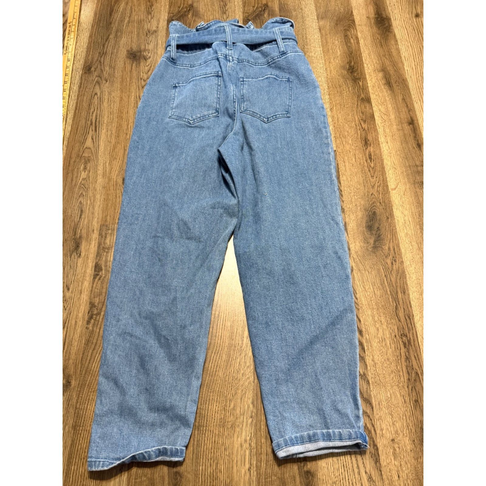 Vintage Who What Wear Jeans Women's Size 4, Blue, Denim, Tapered, Belted, High Rise, Regular Size 27" / US 4 / IT 40 - 2 Thumbnail