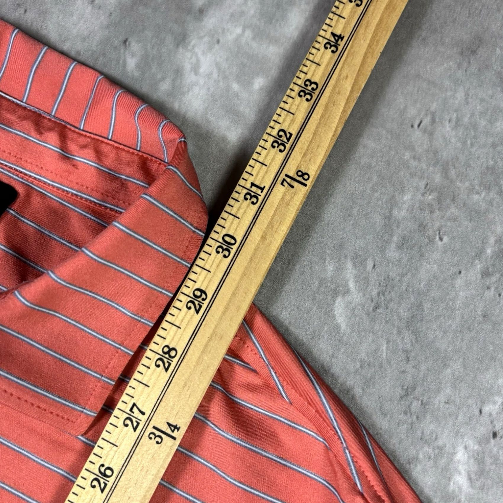 Vintage FJ Polo Shirt Mens L Orange Striped Collared Dri Fit Golf Shirt Vintage No Dunes West Size US L / EU 52-54 / 3 - 6 Thumbnail