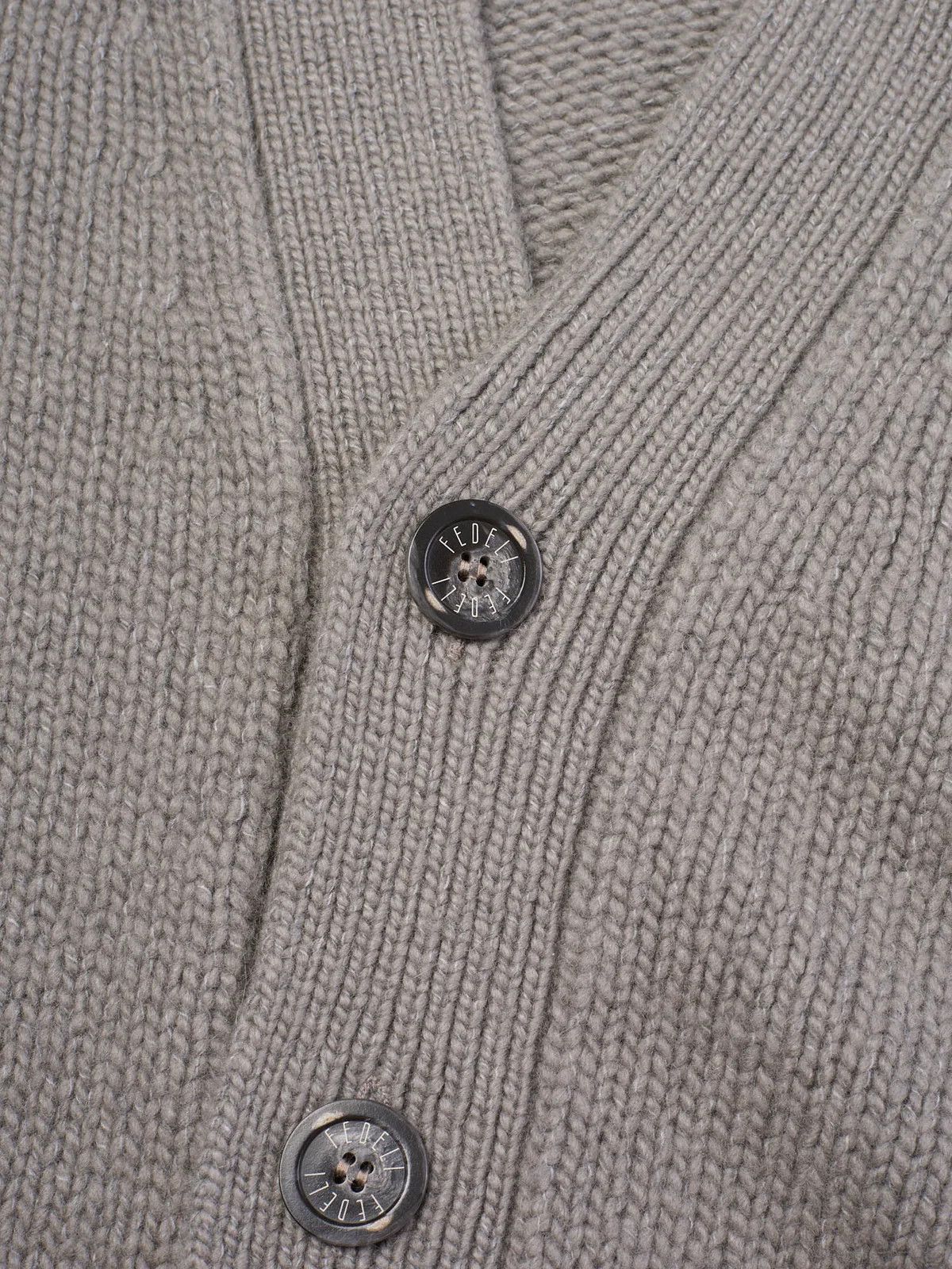 Fedeli FEDELI Gray Cashmere-Virgin Wool Knit Heavy Cardigan Sweater Size US M / EU 48-50 / 2 - 5 Thumbnail