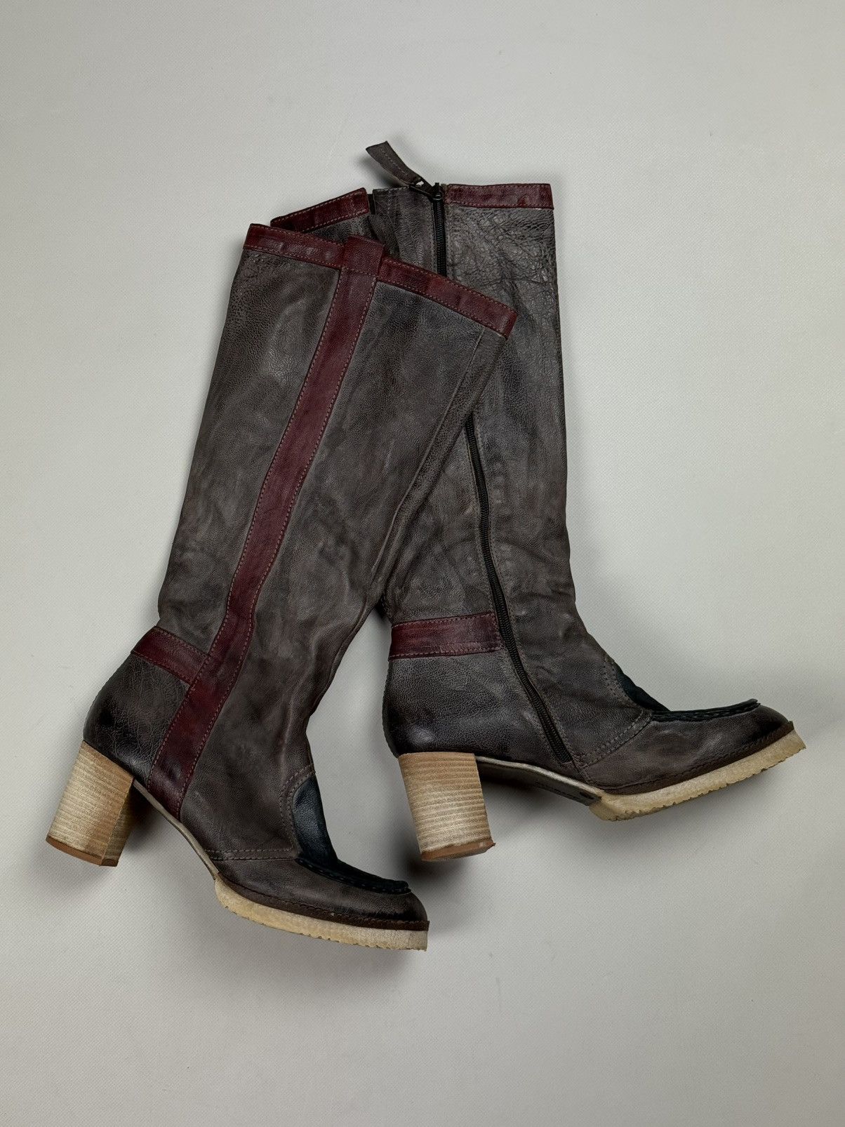 A.S.98 Airstep A.S. 98 VTG Avant-Garde Leather Over The Knee Boots Size US 11 / IT 41 - 4 Thumbnail
