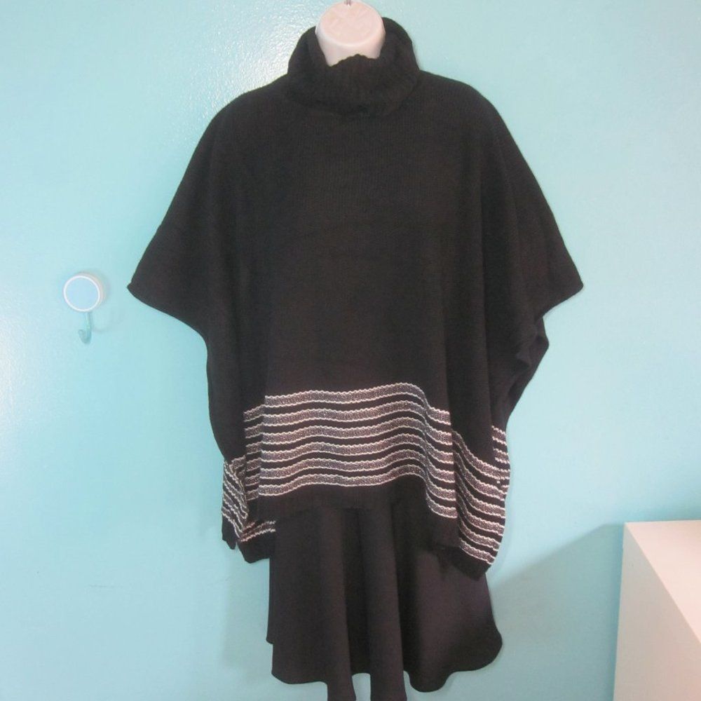 Michael Kors Michael Kors Black Knit Pullover Textured Metallic Stripe Po Size ONE SIZE - 7 Thumbnail