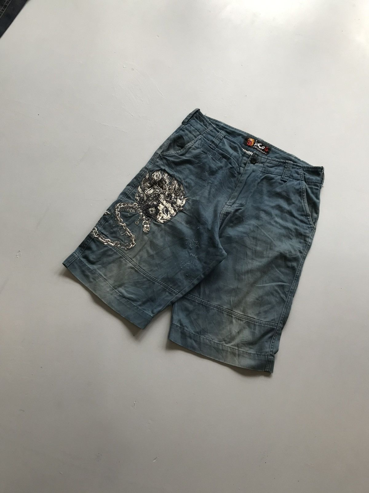 Japanese Brand Vintage Jizo crazy skull embroidered shorts Size US 34 / EU 50 - 2 Thumbnail