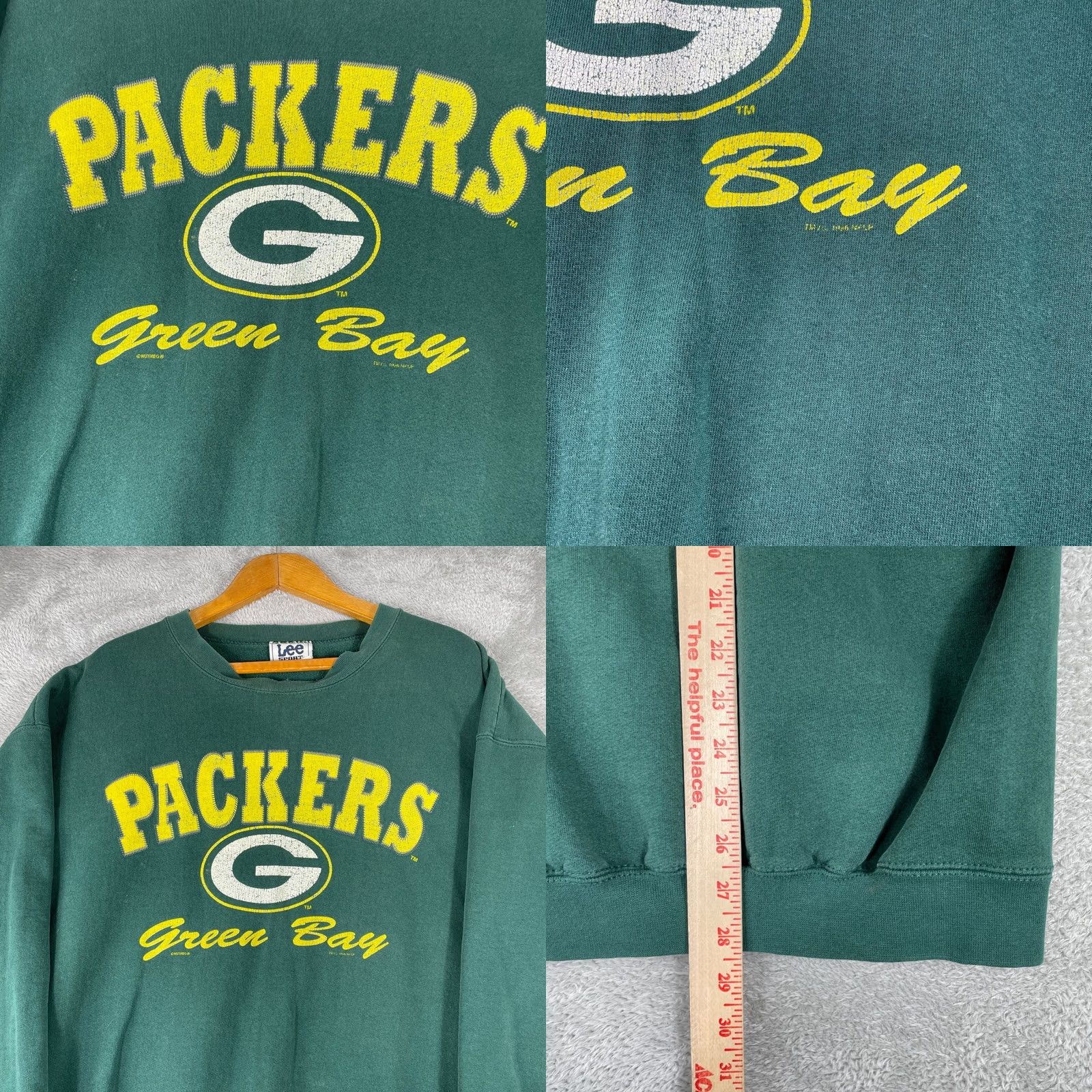 NFL VINTAGE Green Bay Packers Crewneck Sweatshirt Mens XL NFL Lee Sport Sweatshirt Crew Neck Green Football Distressed Cuffs Graphic Print USA Size US XL / EU 56 / 4 - 8 Thumbnail