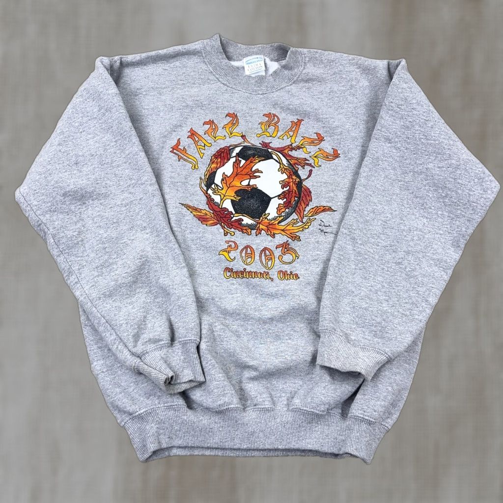 Gildan VINTAGE Cincinnati Ohio Fall Ball Soccer Sweatshirt Men M Gray Crewneck Gildan Logo Size US M / EU 48-50 / 2 - 1 Thumbnail