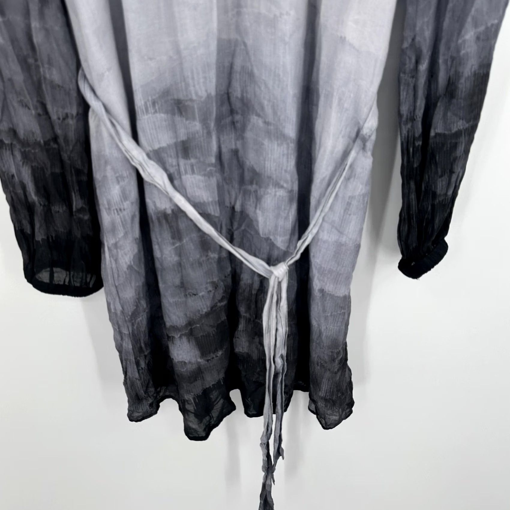 CLOT cloth & stone Dress Womens Small Gray Black Ombre Tie Dye Long Sleeve Belted Size S / US 4 / IT 40 - 3 Thumbnail