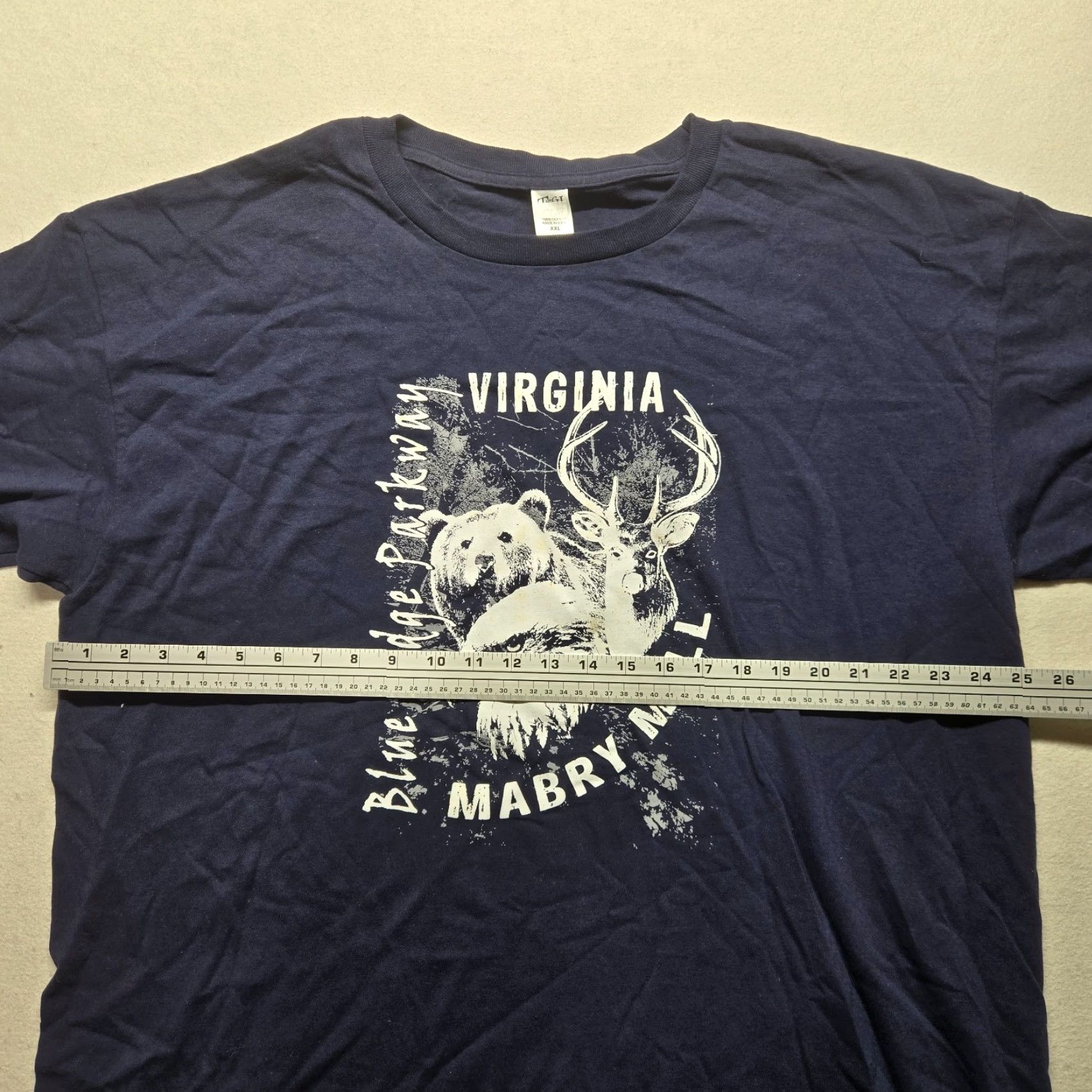 MILLY Mabry Mill Blue Ridge Parkway Virginia VA Tee T-Shirt Short Sleeve Men's 2XL Blue Cotton Graphic Tee Shirt 2XL Mens Virginia 90s? Size US XXL / EU 58 / 5 - 4 Thumbnail