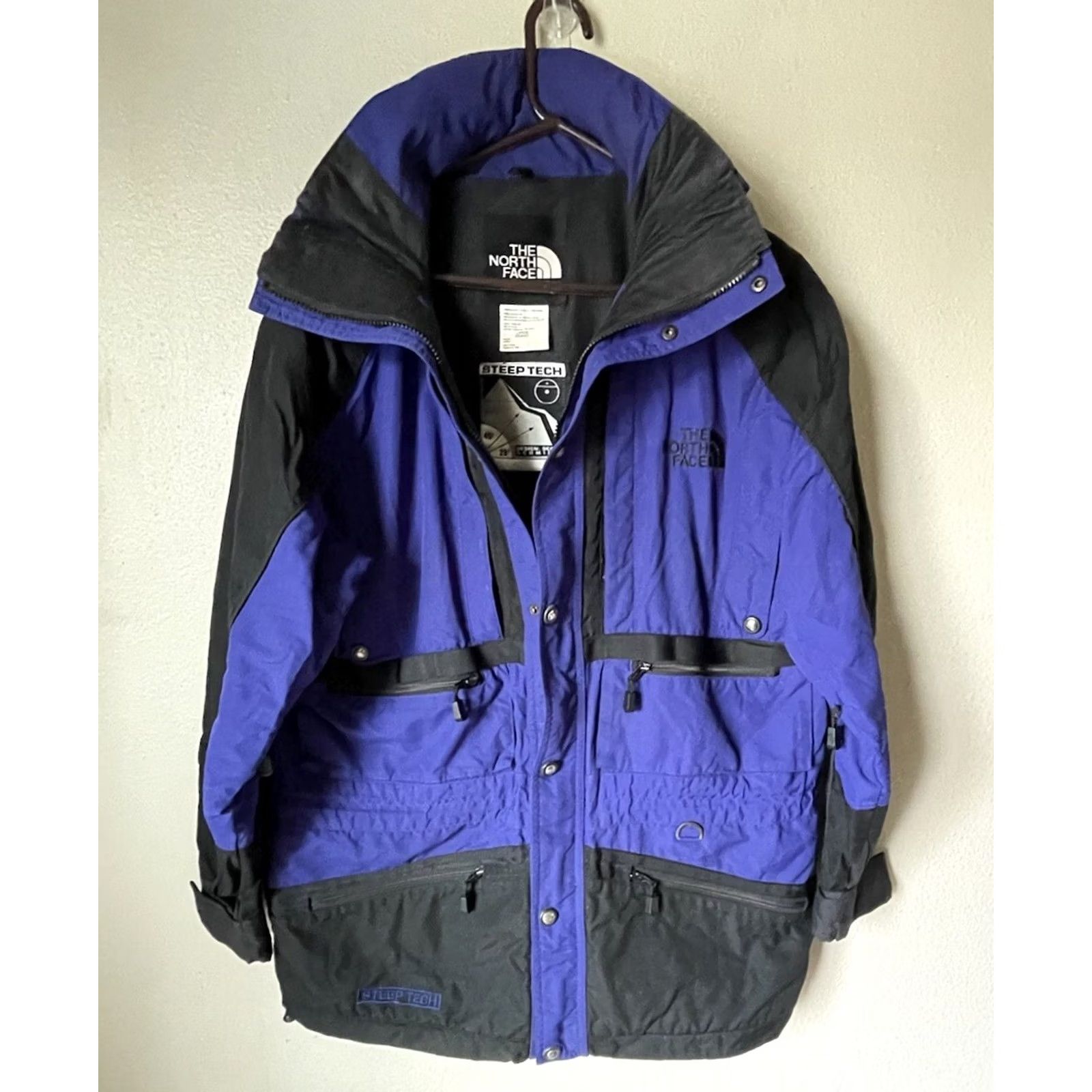 The North Face VINTAGE The North Face Steep Tech Jacket Men L Ski Blue/Black Zip-Up Hood Wind-Resistant Water-Resistant Pockets 00s? Size US L / EU 52-54 / 3 - 2 Thumbnail