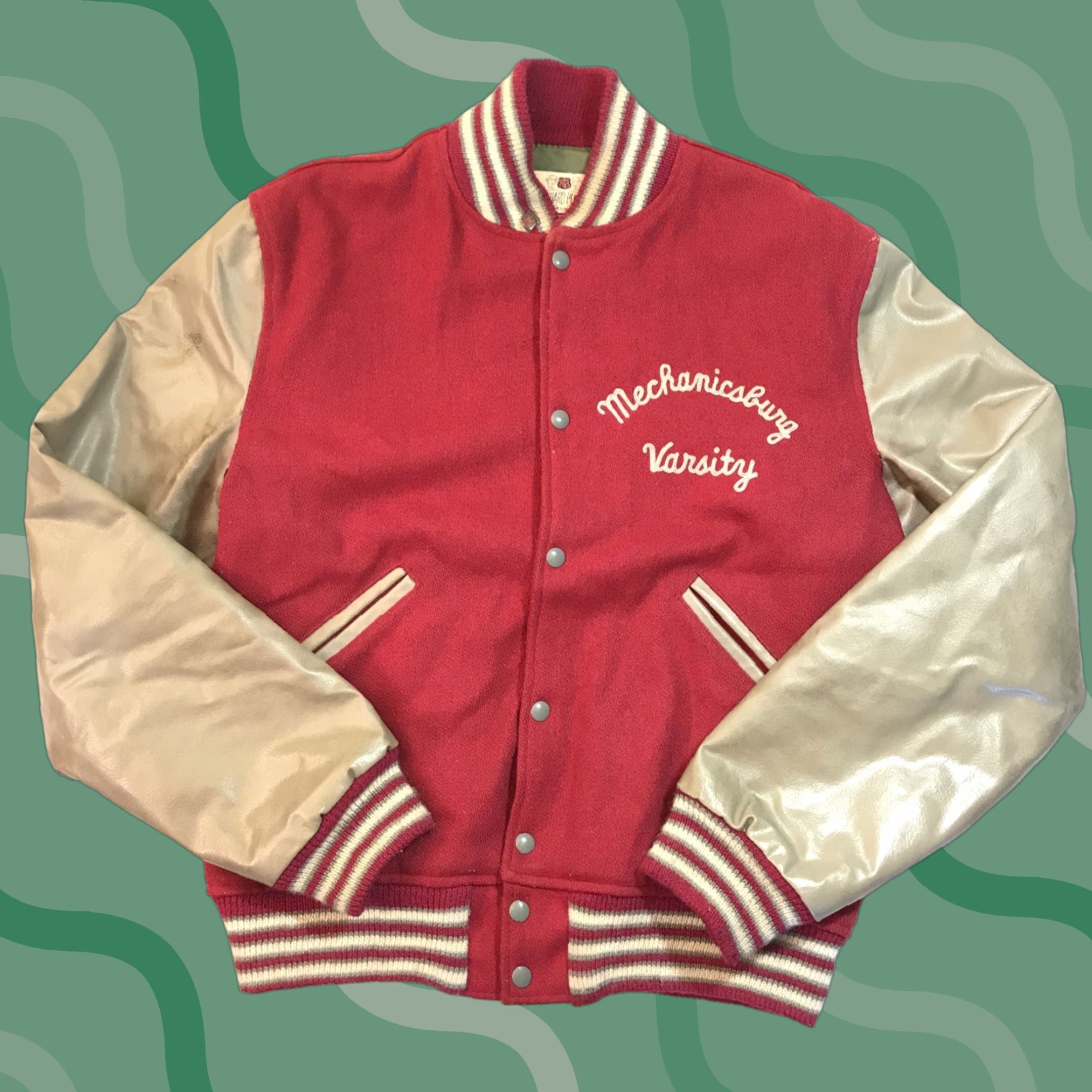 Vintage VINTAGE Naugalite Varsity Jacket Wool Letterman 42 XL Red Blue – Classic College preppy athletic jacket Mens Size US XS / EU 42 / 0 - 1 Thumbnail