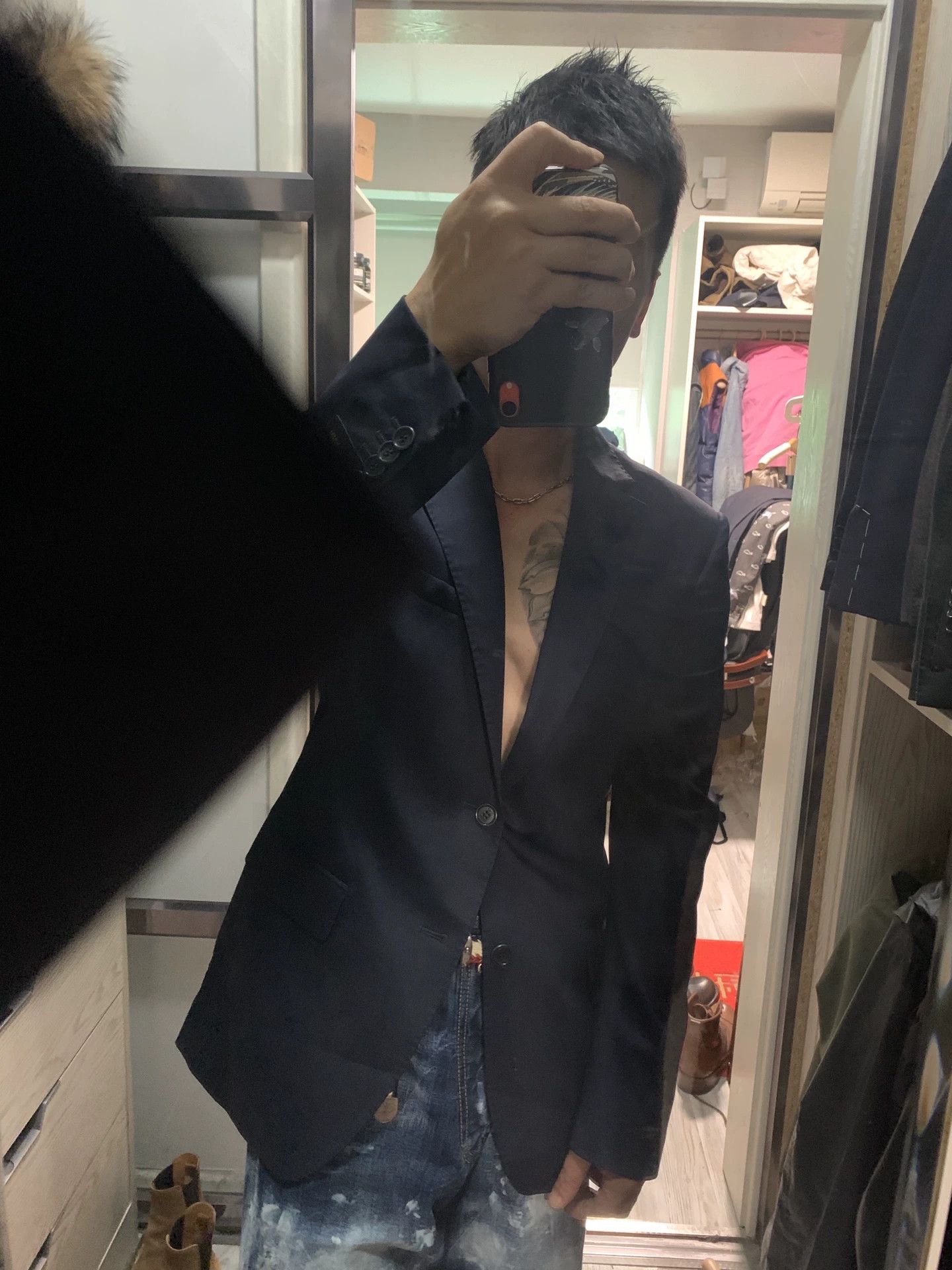 Fendi fendi navy wool suit with logo sleeve Size US L / EU 52-54 / 3 - 1 Thumbnail