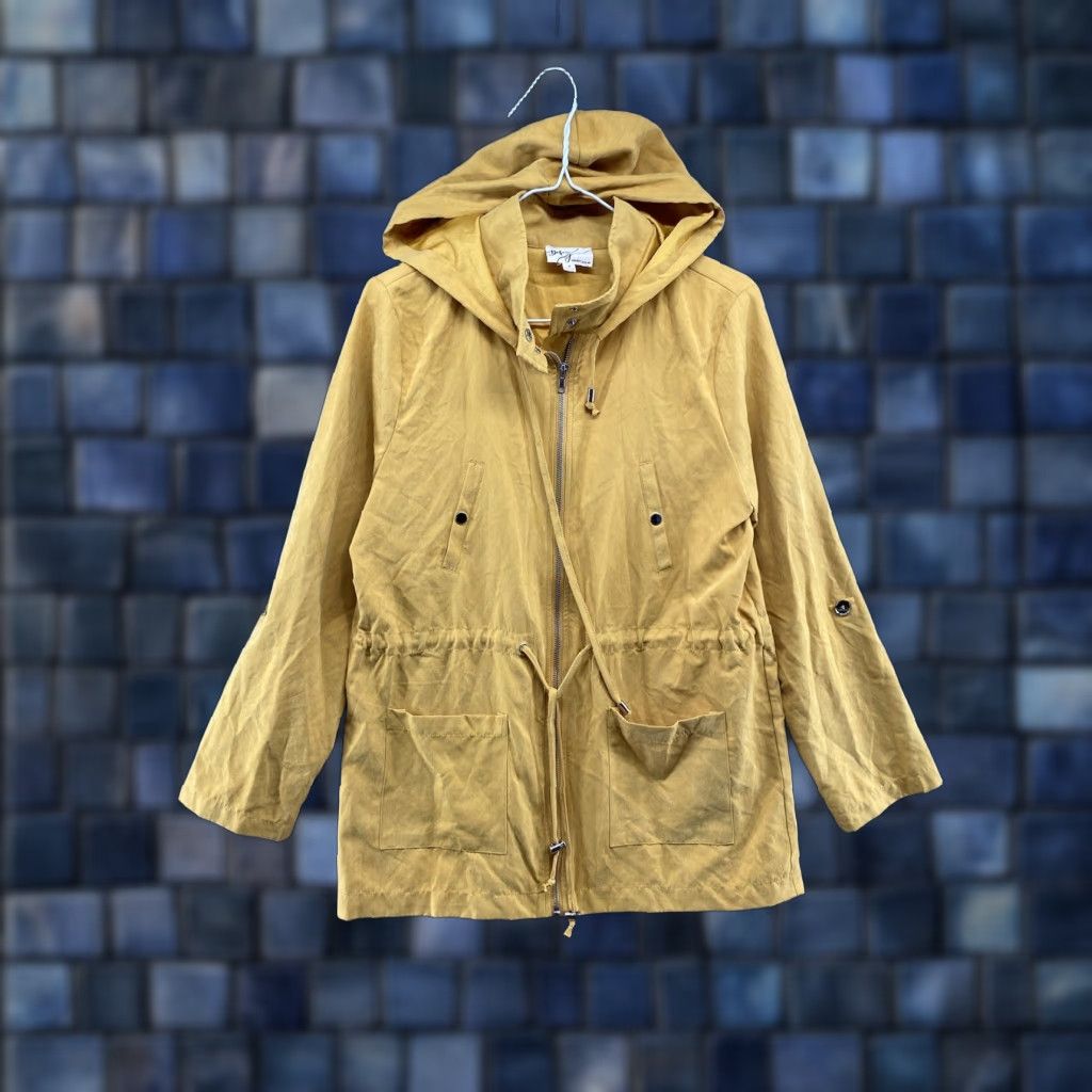 Vintage Before You Women’s Full Zip Jacket Yellow Gold Nylon Blend Hooded M Size Yellow Womens Jacket Size M / US 6-8 / IT 42-44 - 1 Thumbnail