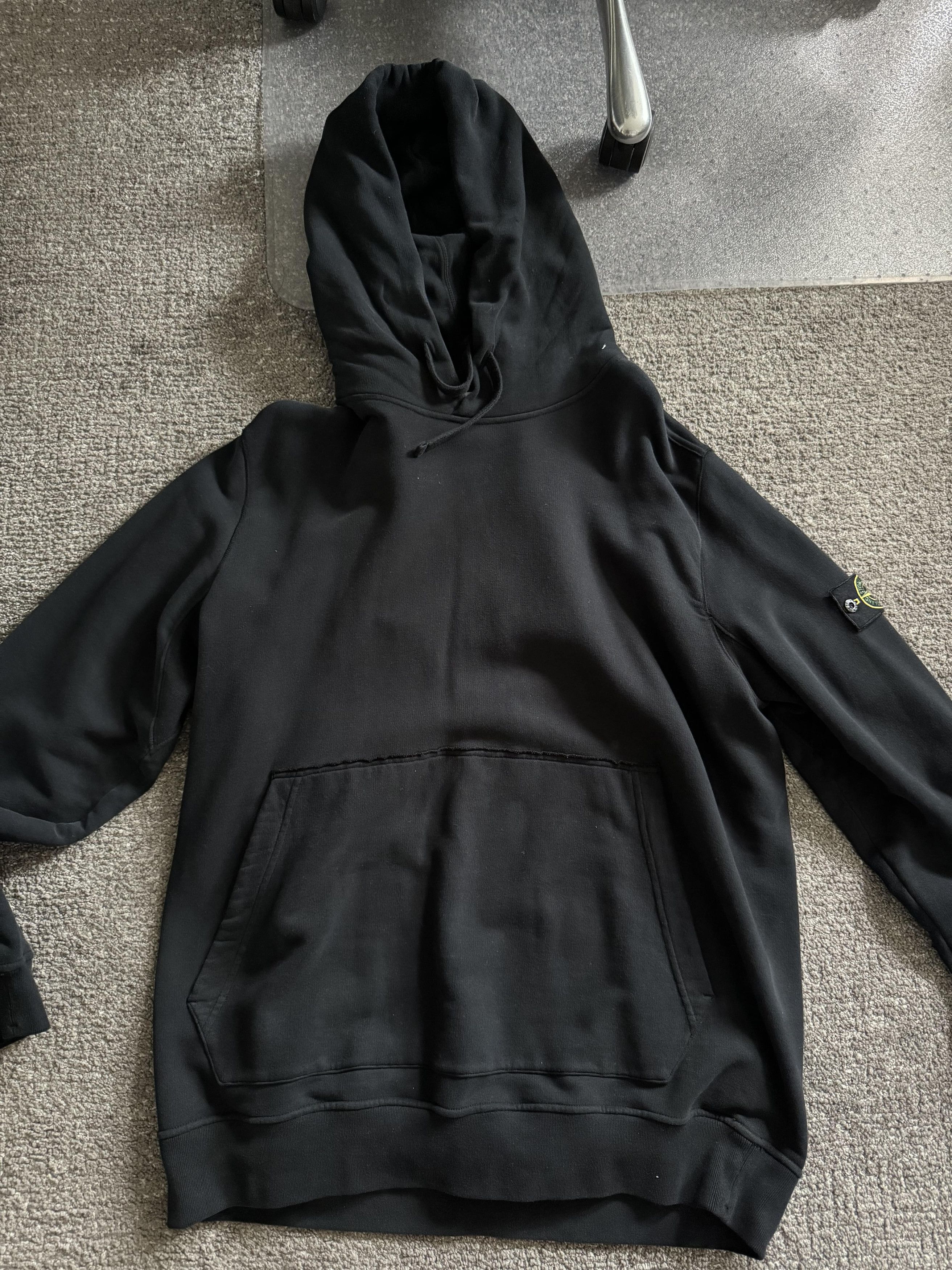 Image of Stone Island Black Hoodie 3Xl, Men's (Size 2XL)