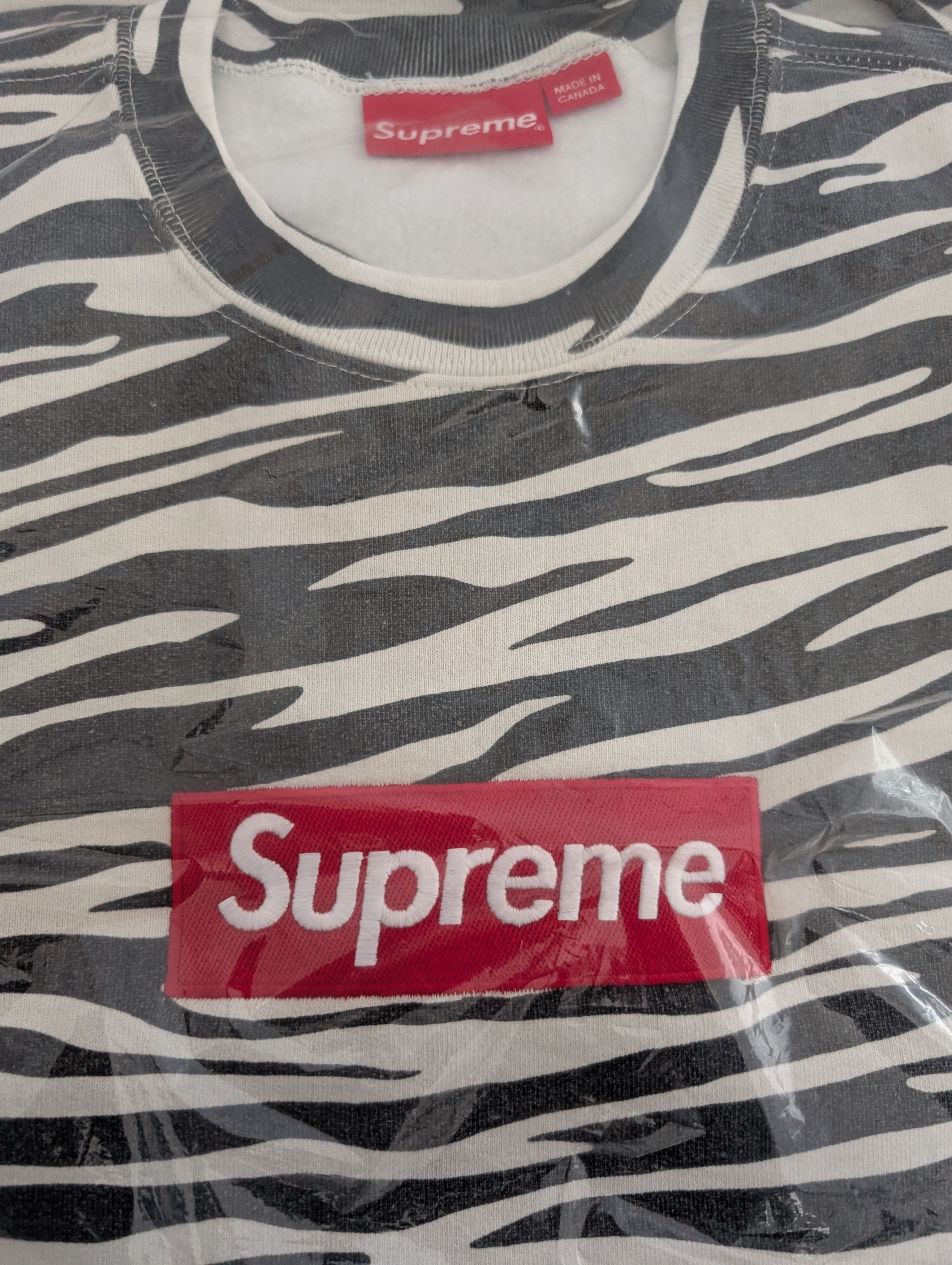 Supreme Zebra box logo creweck sweatshirt medium Size US M / EU 48-50 / 2 - 2 Thumbnail