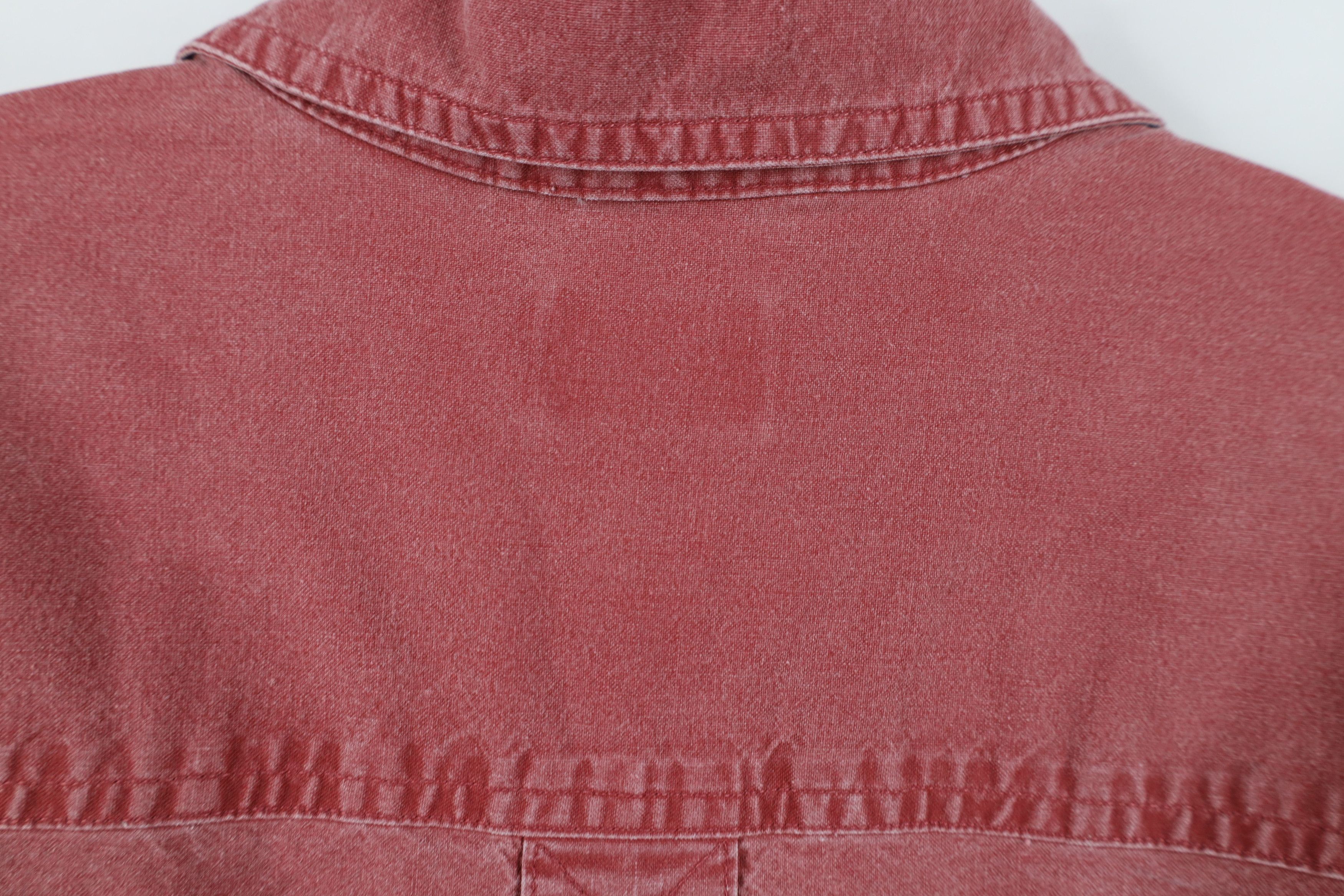 L.L. Bean Vintage 90s LL Bean Collared Button Shirt Red Cotton Size US XXL / EU 58 / 5 - 10 Thumbnail
