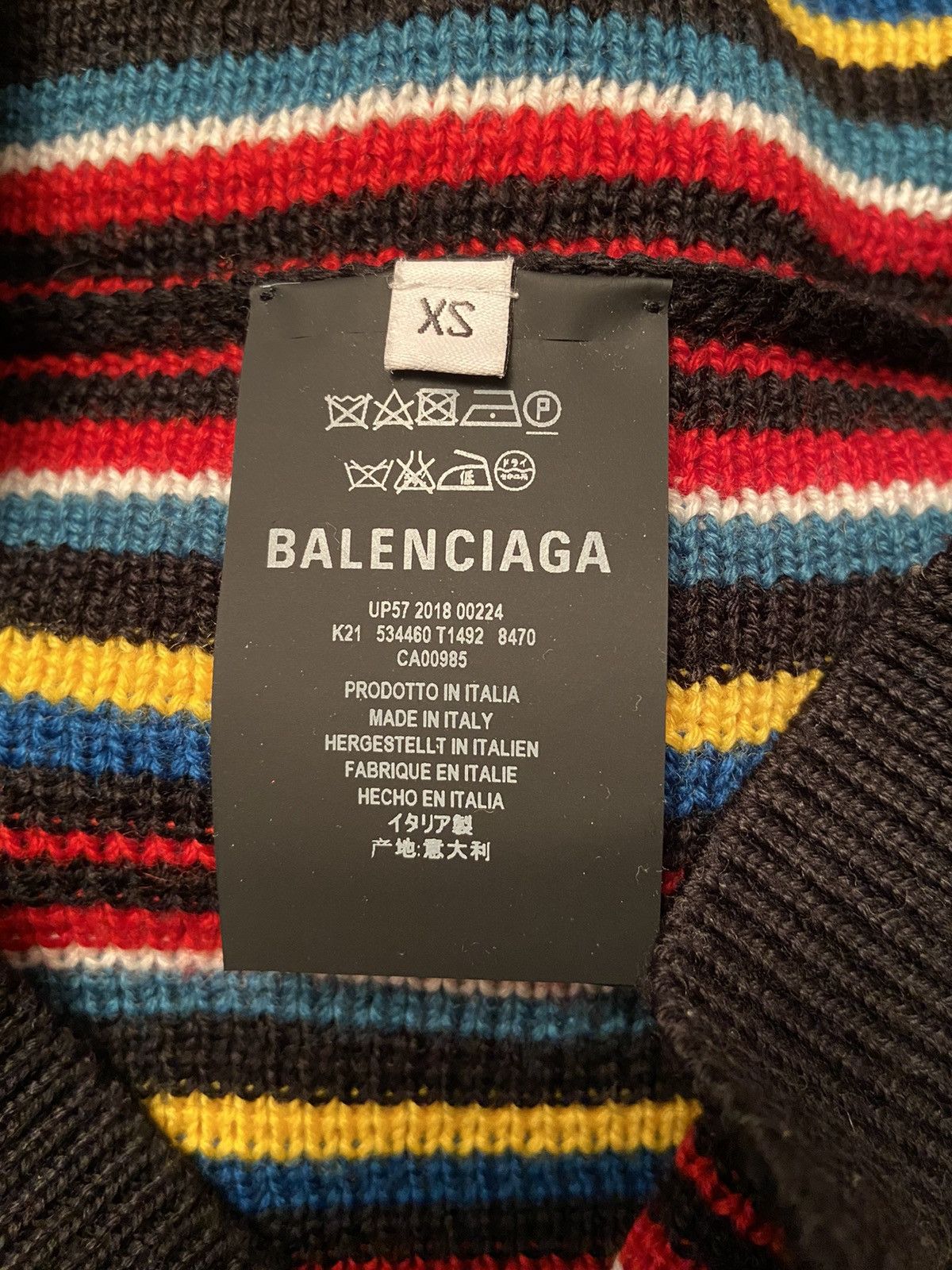 Balenciaga Balenciaga Multicolor Stripe Sweater Size US XL / EU 56 / 4 - 4 Thumbnail