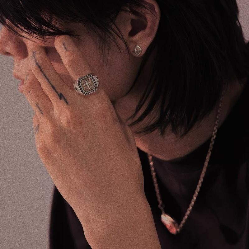 Jewelry Punk Jewelry Rings Open Size Chrome Ring (Size 7-13) Size ONE SIZE - 3 Thumbnail