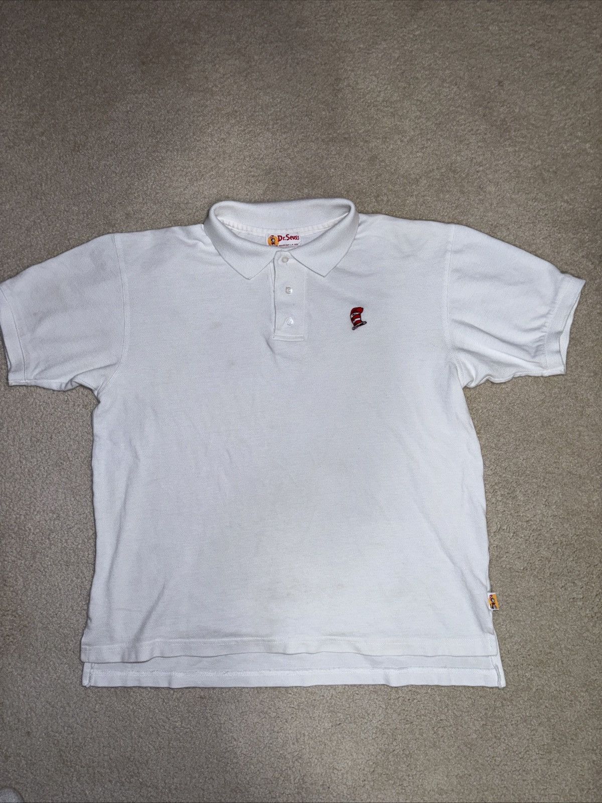 Vintage Vintage Dr. Seuss White Polo 1994 Mens Size L Made in USA Size US L / EU 52-54 / 3 - 1 Thumbnail