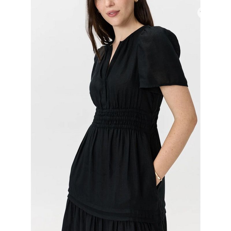 Quince Quince 100% European Linen Tiered Maxi Dress Black Size XS Size XS / US 0-2 / IT 36-38 - 4 Thumbnail