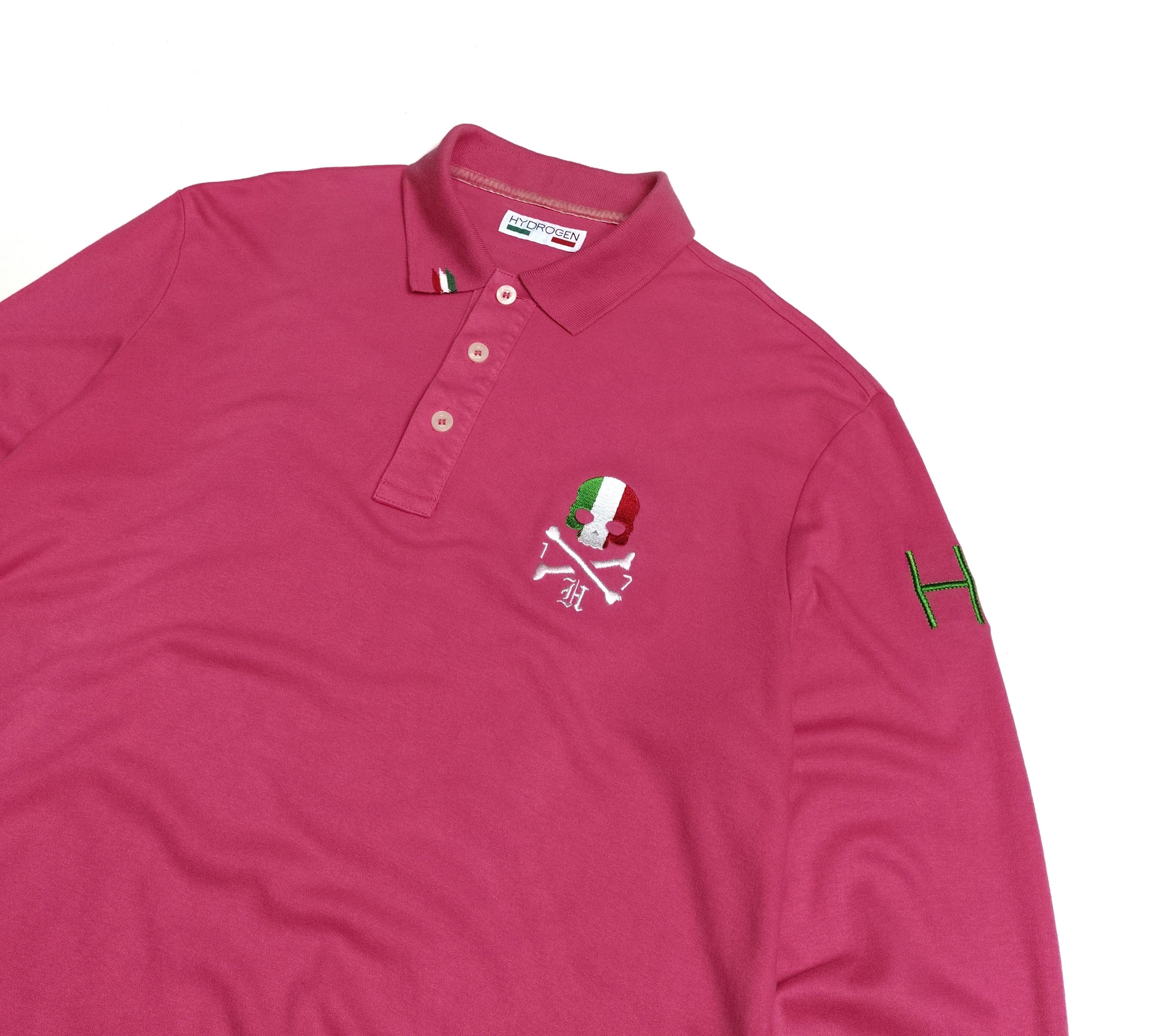 HYDROGEN Hydrogen Skull Logo Long sleeve Polo Shirt Size US L / EU 52-54 / 3 - 2 Thumbnail